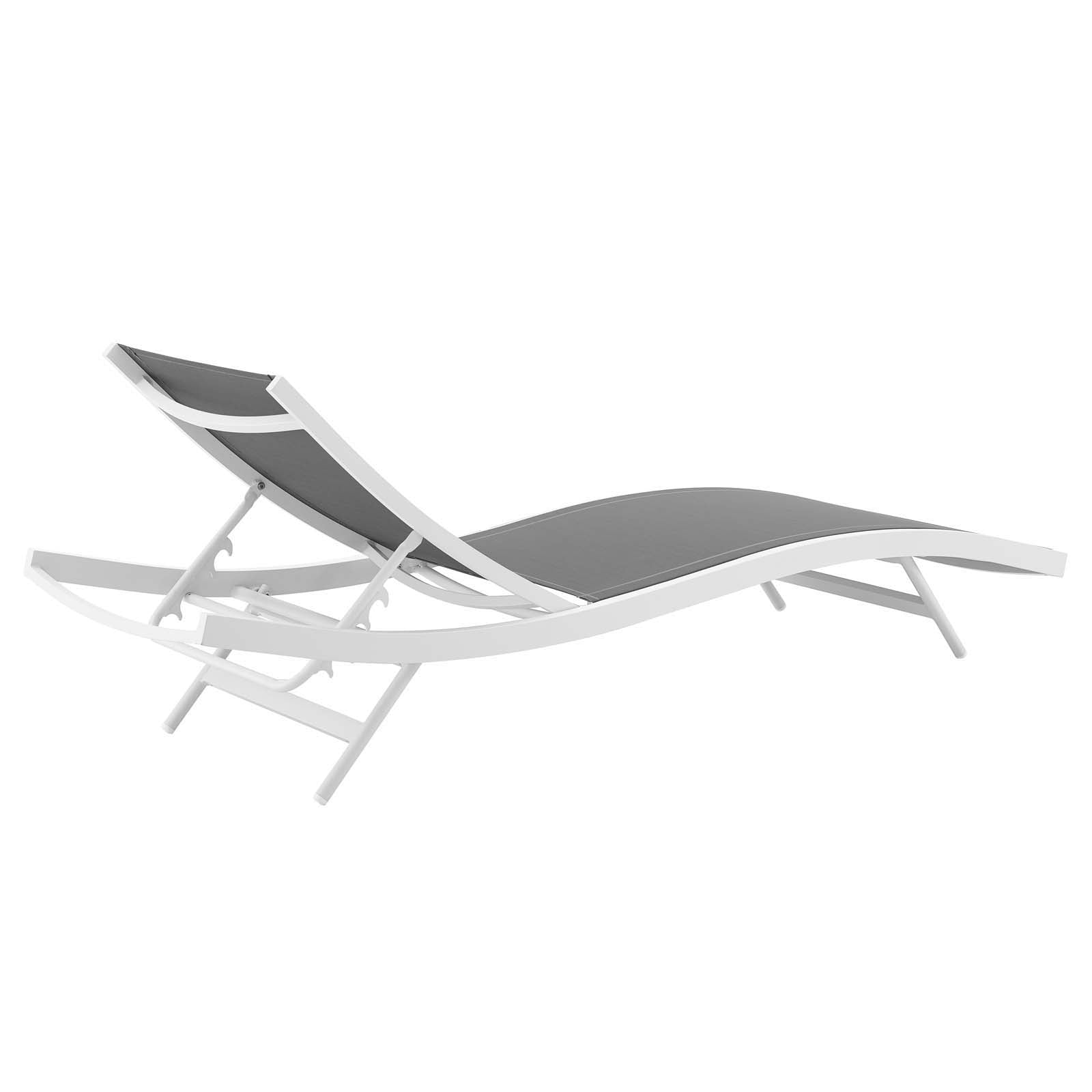 Modway Loungers - Glimpse Outdoor Patio Mesh Chaise Lounge Set of 4 White Gray