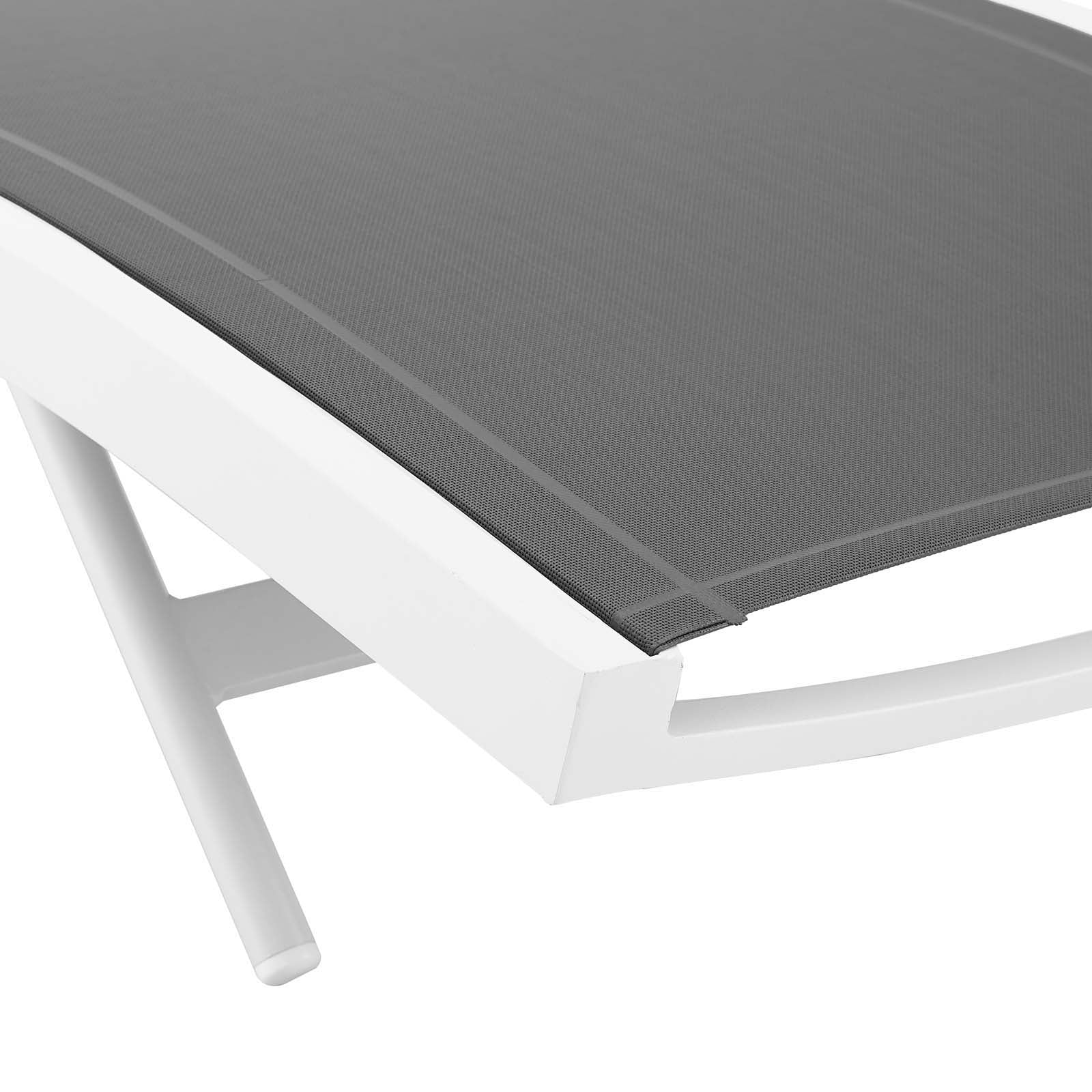 Modway Loungers - Glimpse Outdoor Patio Mesh Chaise Lounge Set of 4 White Gray