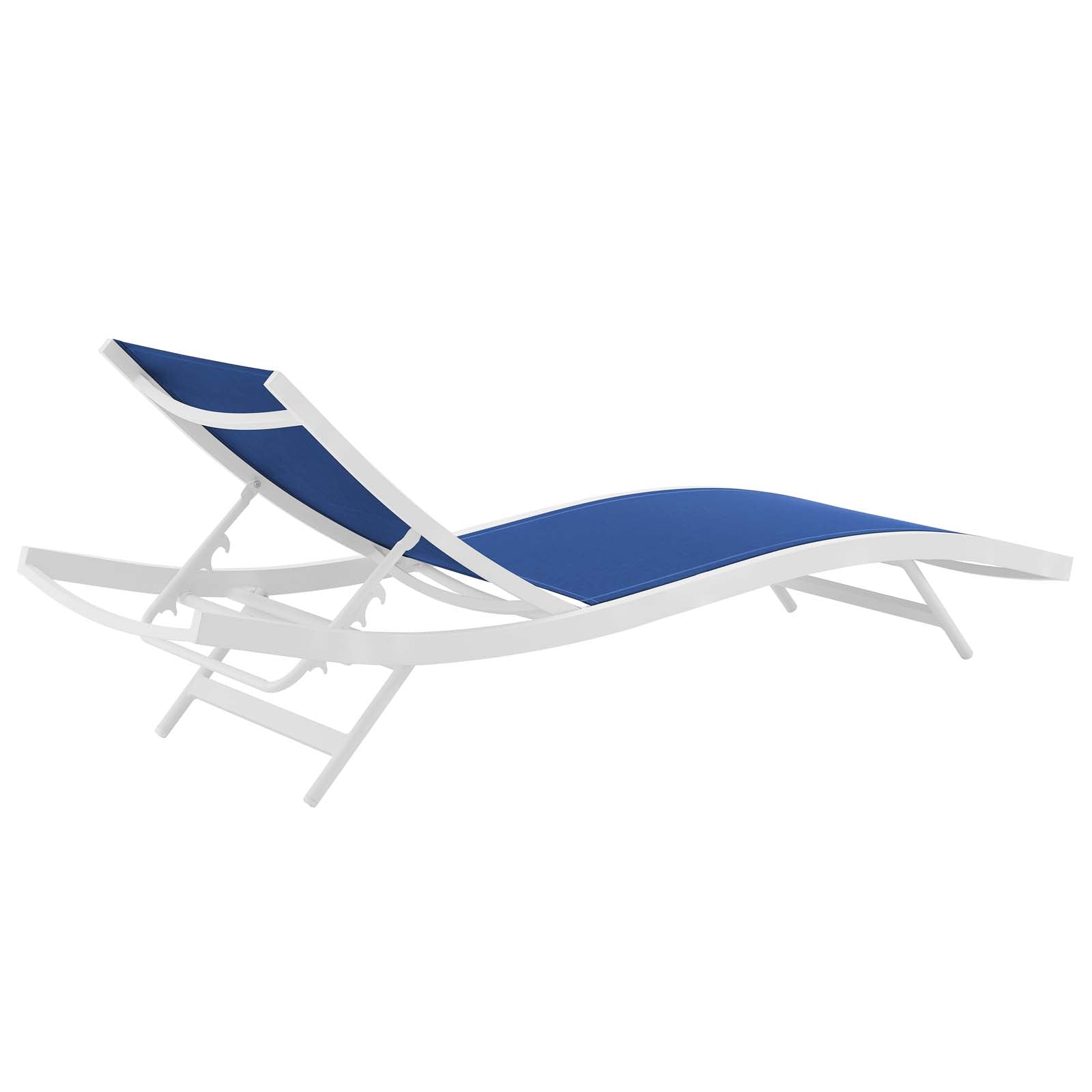 Modway Outdoor Loungers - Glimpse Outdoor Patio Mesh Chaise Lounge White & Gray (Set Of 4)