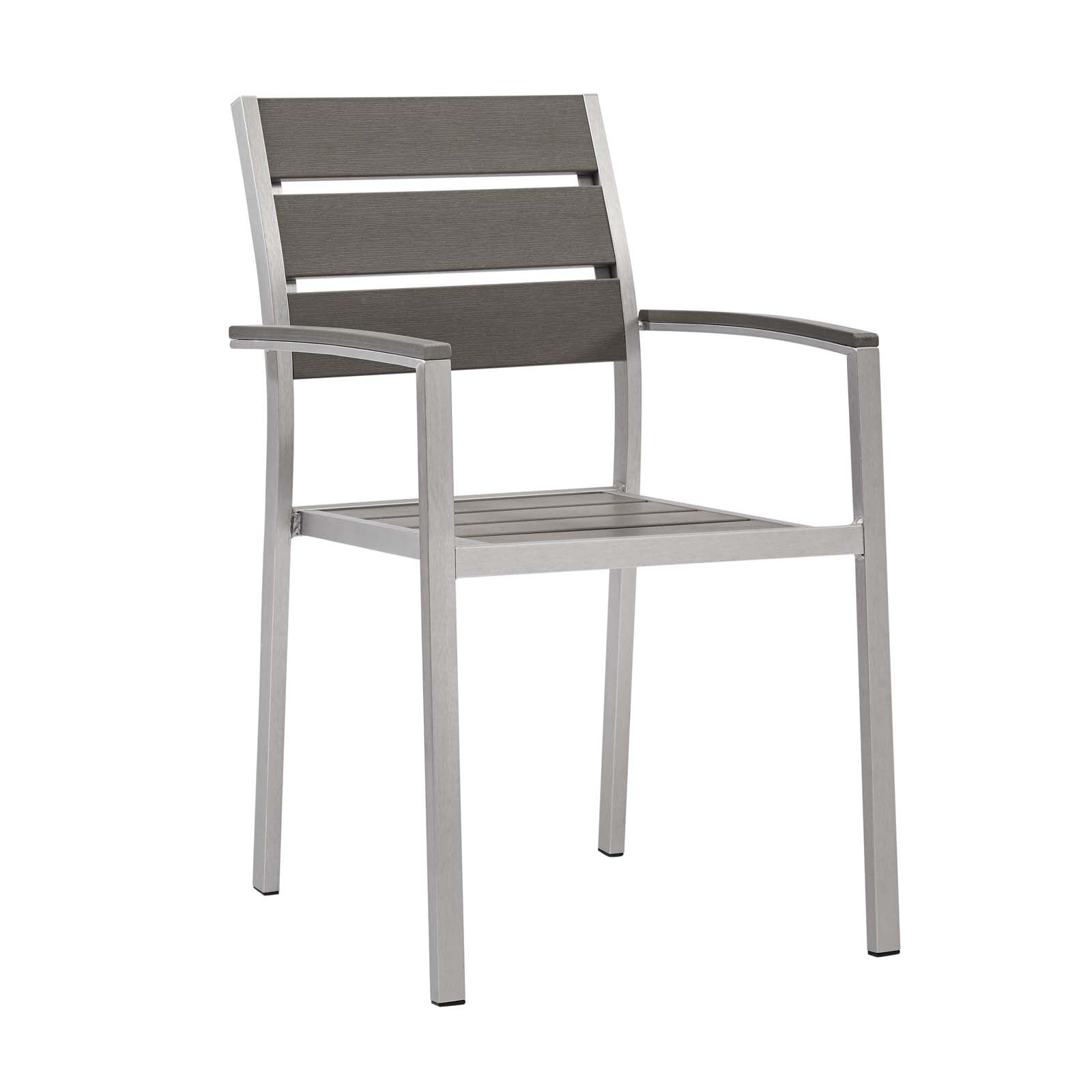 Modway Outdoor Dining Chairs - Shore Dining Chair Silver & Gray (Set of 2)