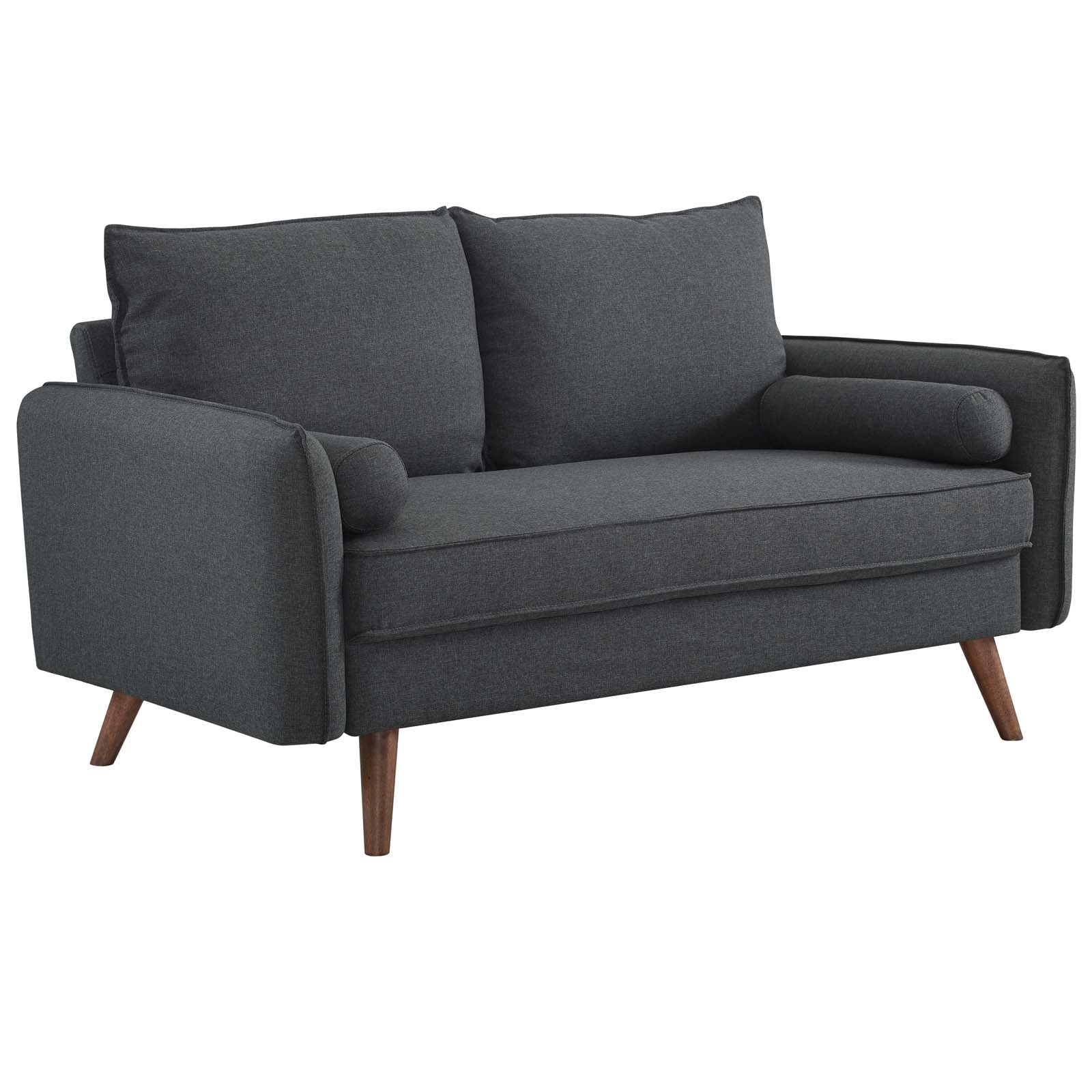 Modway Living Room Sets - Revive Upholstered Fabric Sofa and Loveseat Set Gray