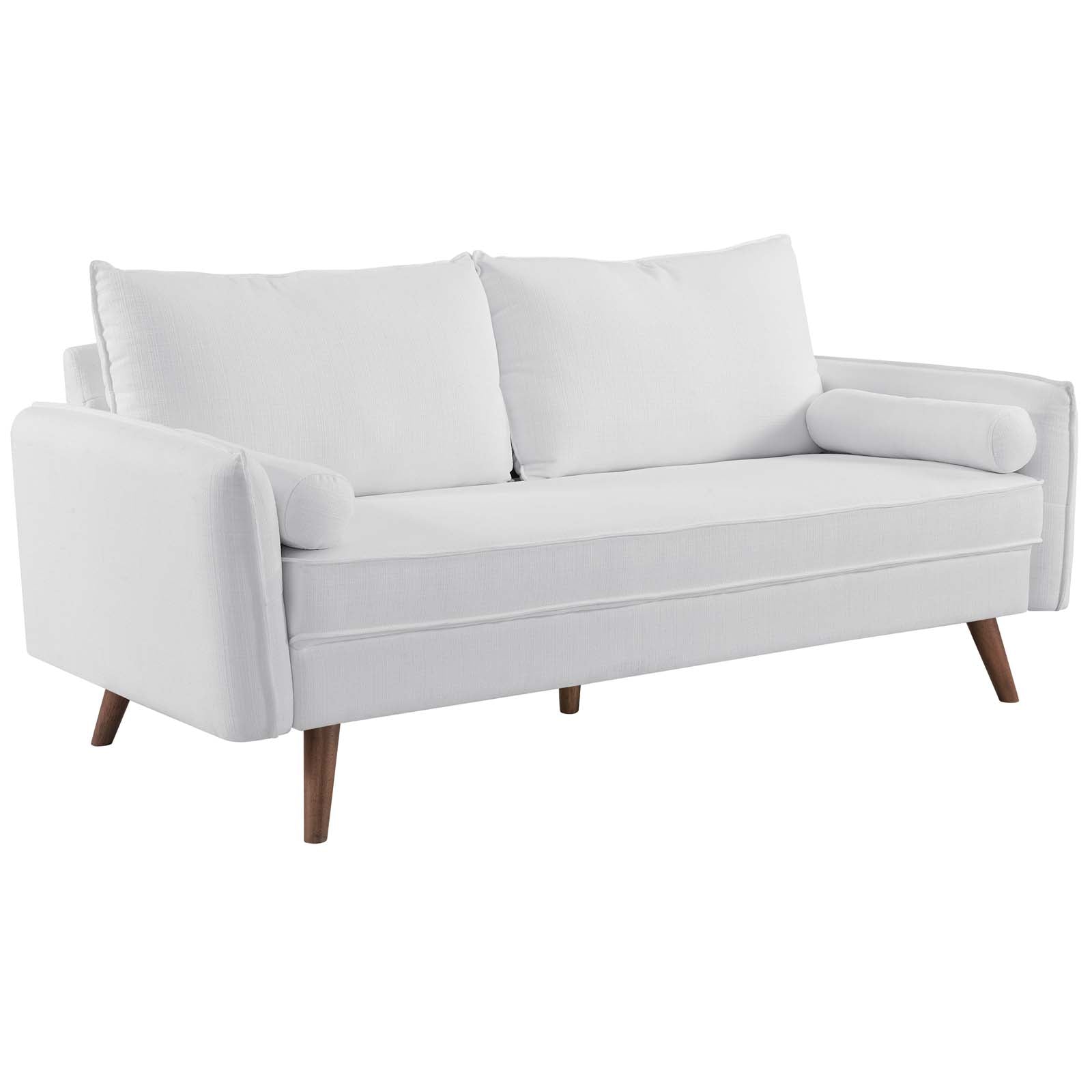 Modway Sofas & Couches - Revive-Upholstered-Fabric-Sofa-and-Loveseat-Set-White