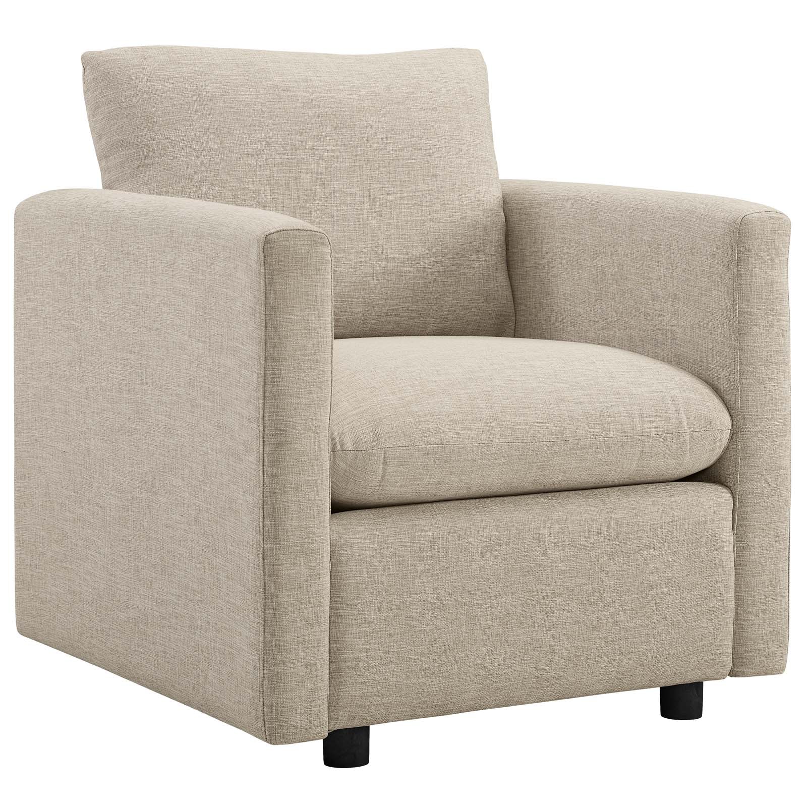 Modway Chairs - Activate Upholstered Fabric Armchair Beige ( Set of 2 )