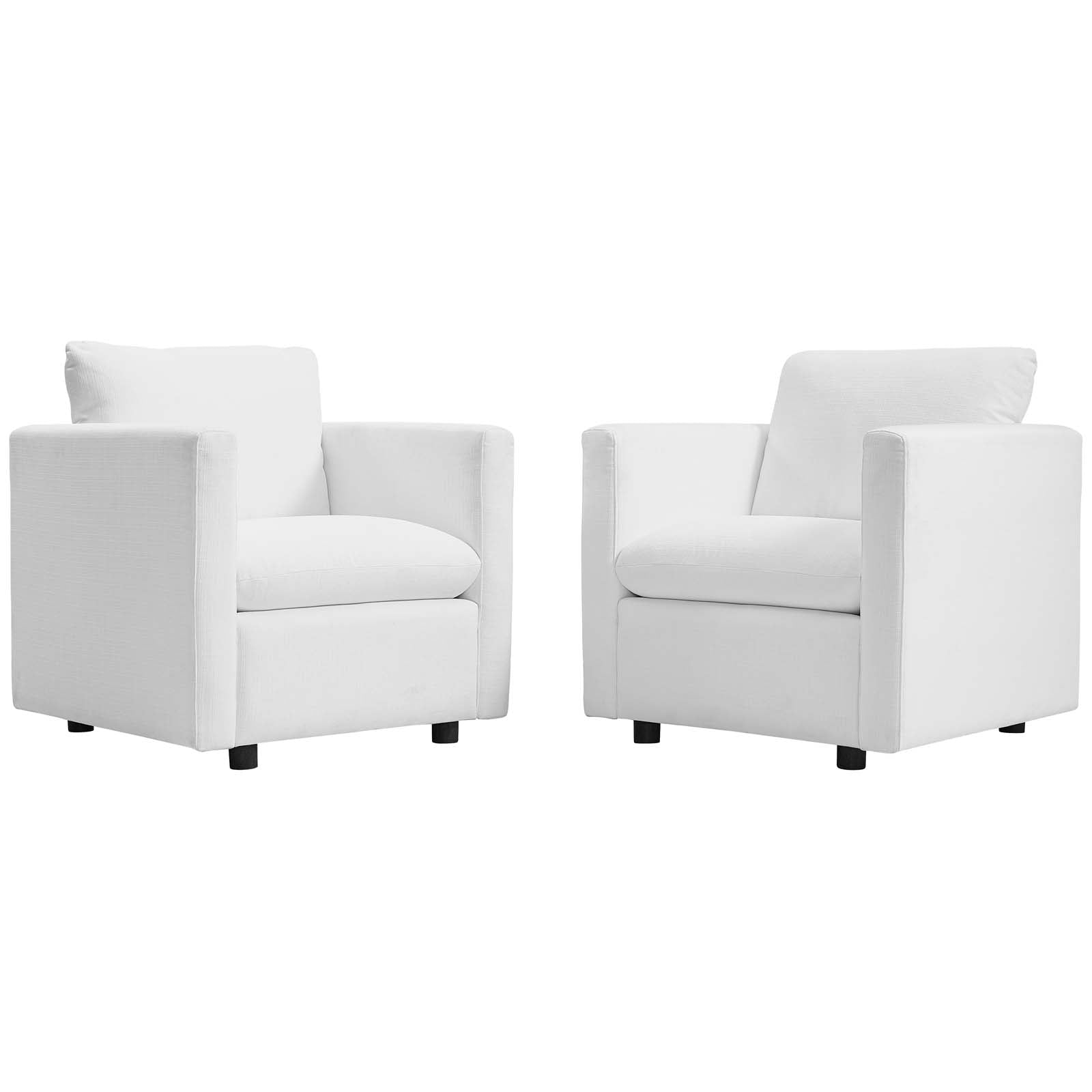 Modway Living Room Sets - Activate Upholstered Fabric Armchair ( Set Of 2 ) White