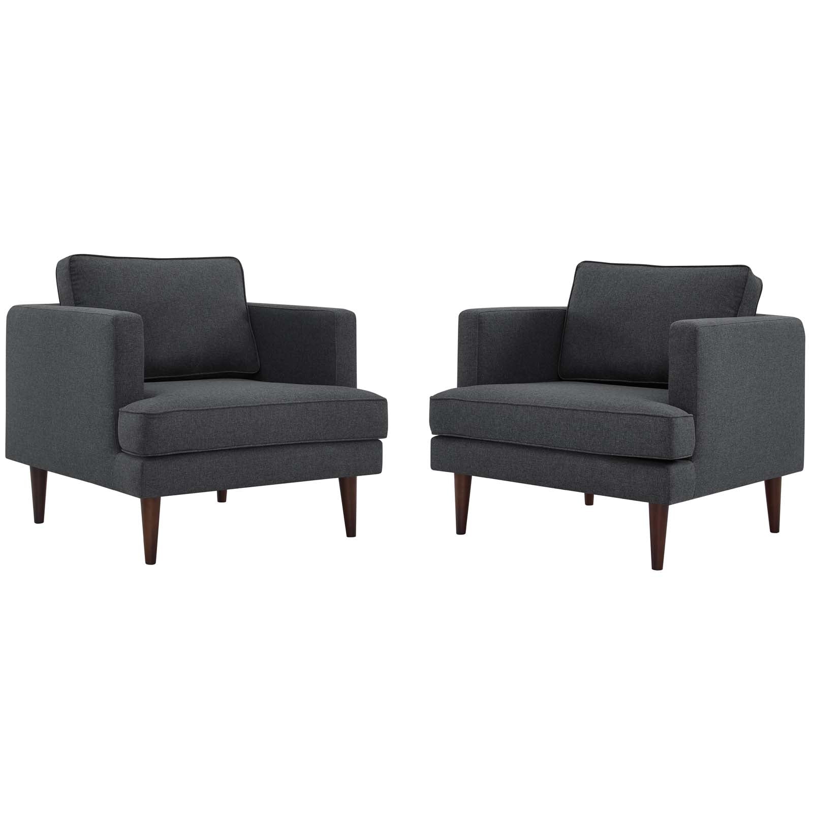 Modway Living Room Sets - Agile Upholstered Fabric Armchair Set of 2 Gray