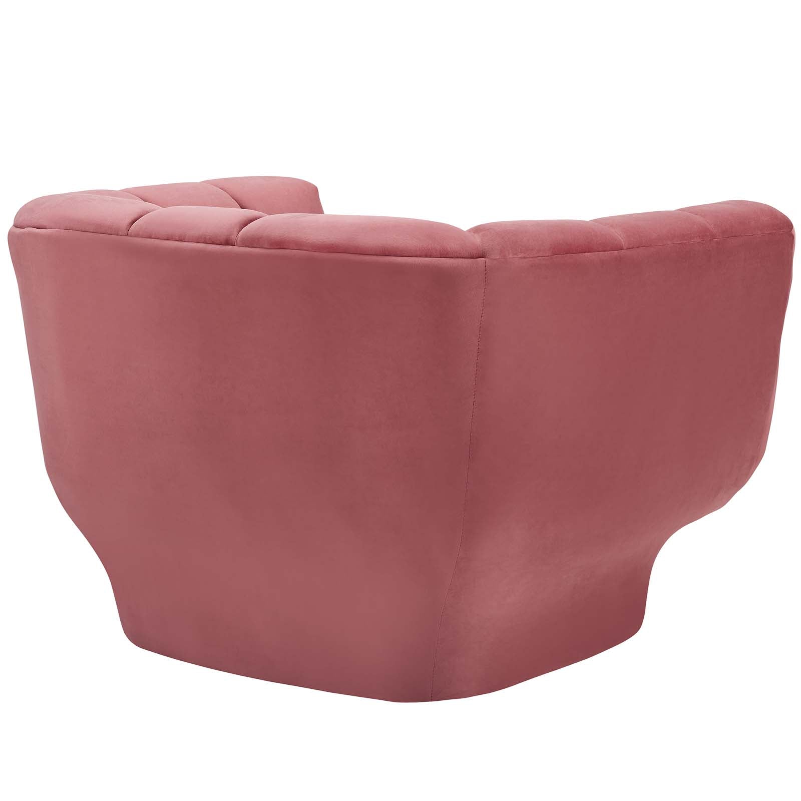 Modway Living Room Sets - Entertain Vertical Channel Tufted Performance Velvet Armchair Set of 2 Dusty Rose