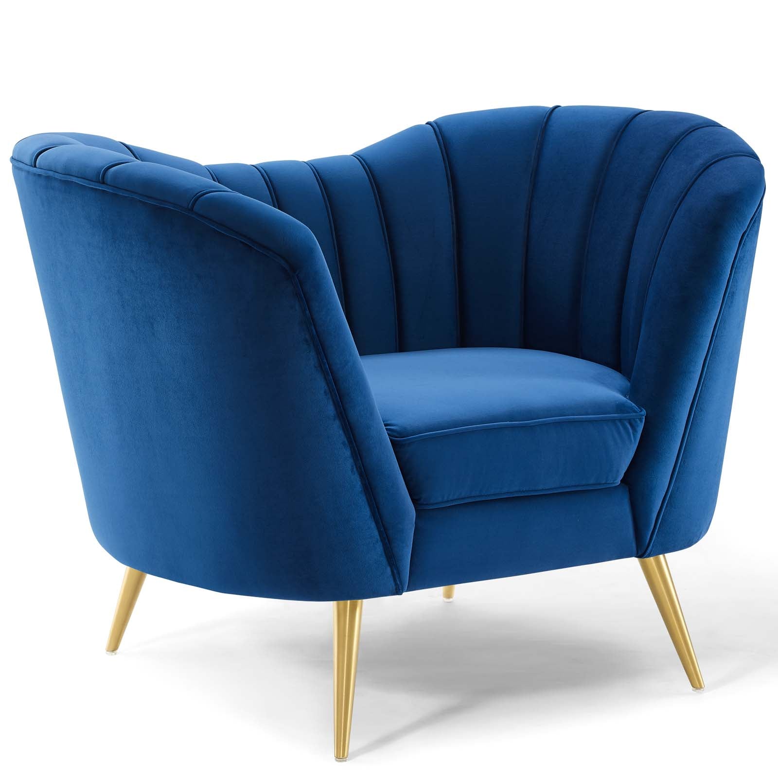 Modway Living Room Sets - Opportunity Performance Velvet Armchair Set of 2 Navy
