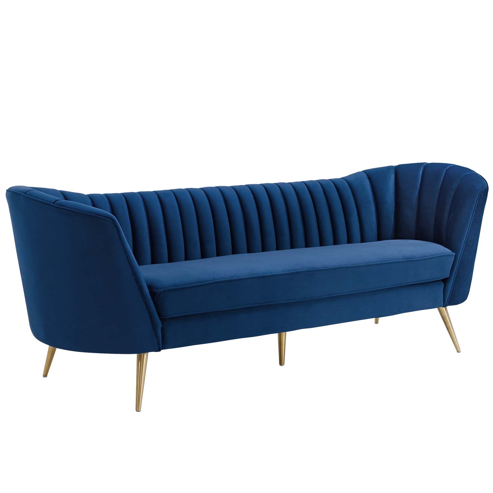 Modway Living Room Sets - Opportunity Performance Velvet Sofa and Armchair Set Navy