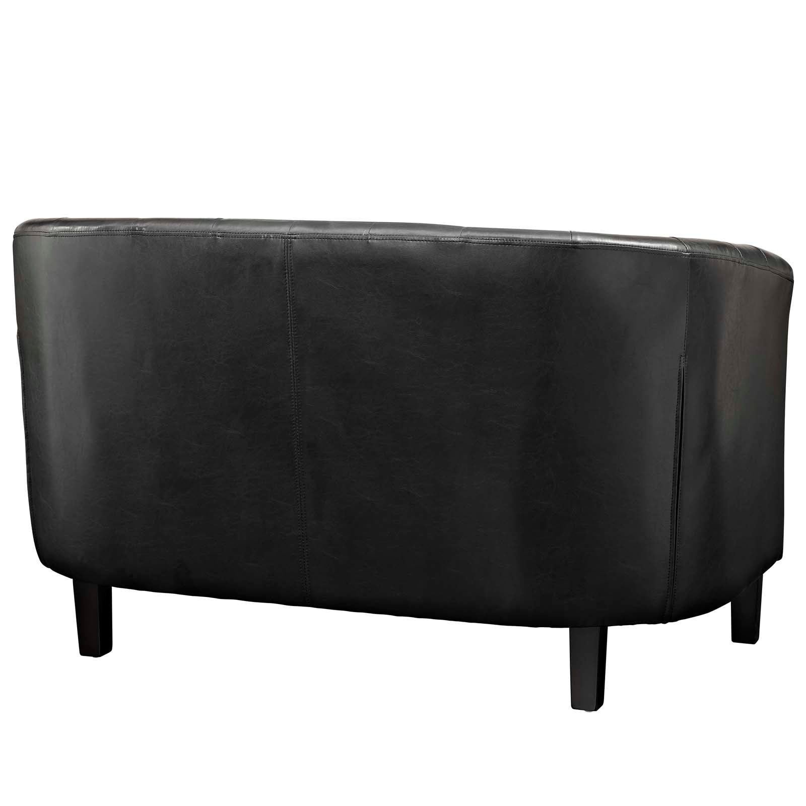 Modway Living Room Sets - Prospect Upholstered Vinyl Loveseat and Armchair Set Black