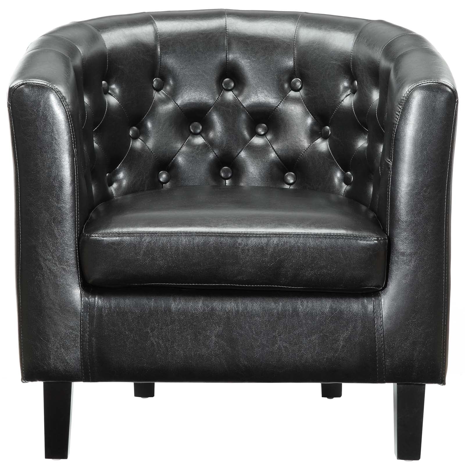 Modway Living Room Sets - Prospect Upholstered Vinyl Loveseat and Armchair Set Black