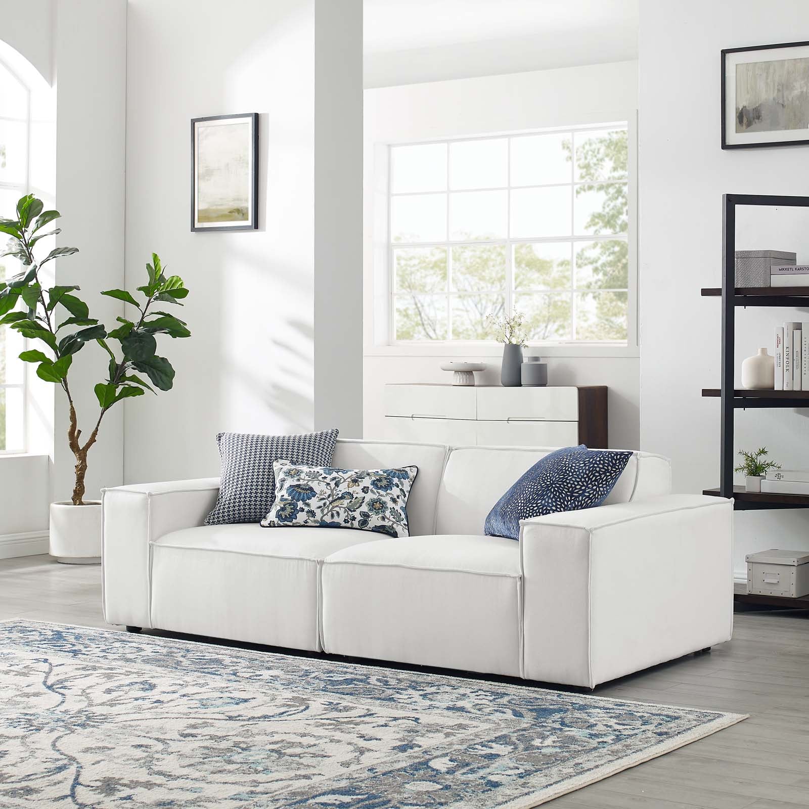 Modway Sectional Sofas - Restore 2-Piece Sectional Sofa White