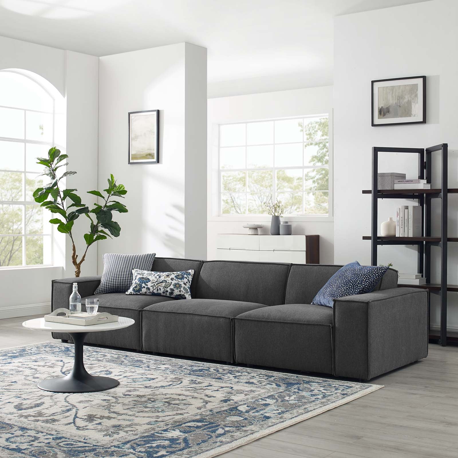 Upholstered Fabric Sectional Sofa