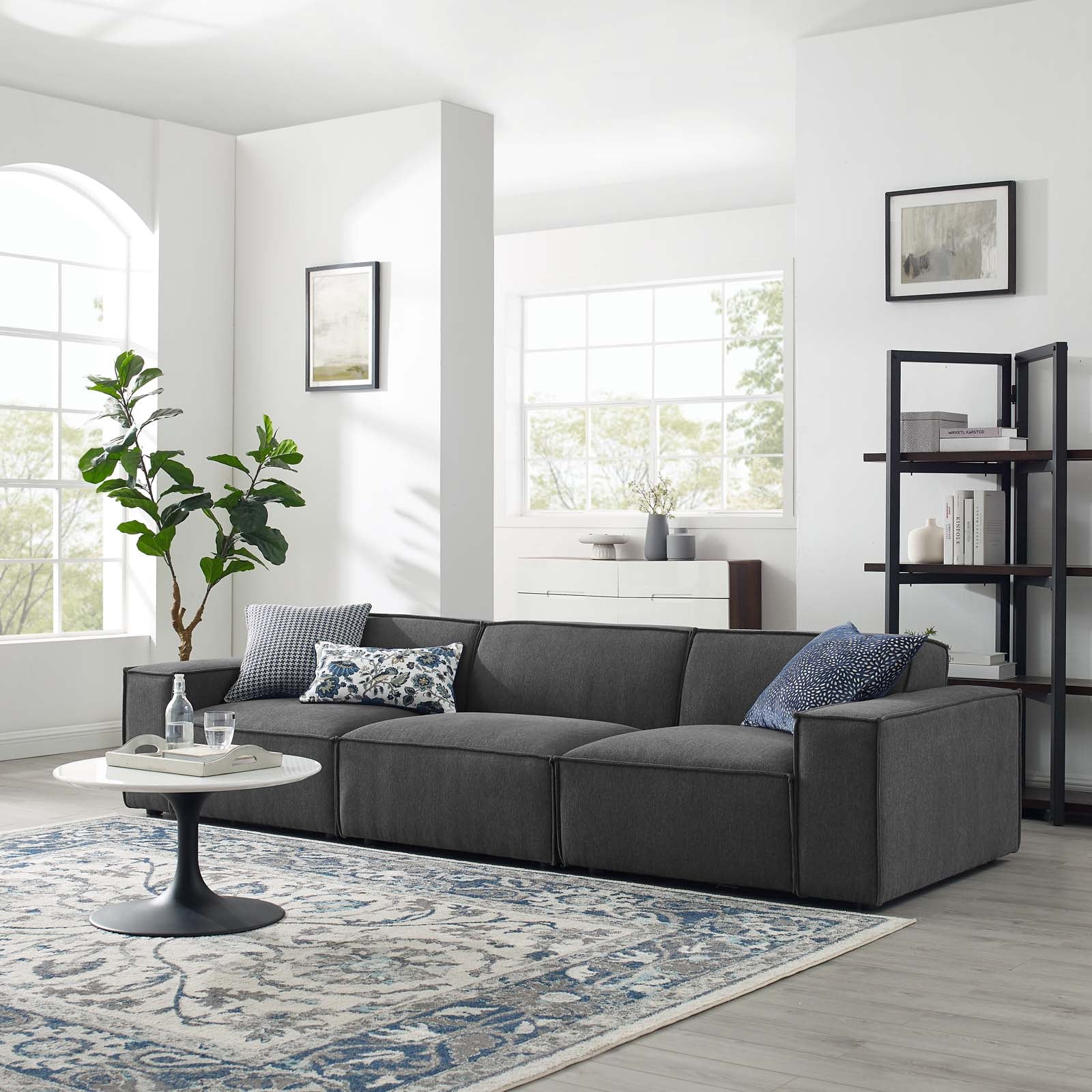 Modway Sofas & Couches - Restore 3-Piece Sofa Charcoal