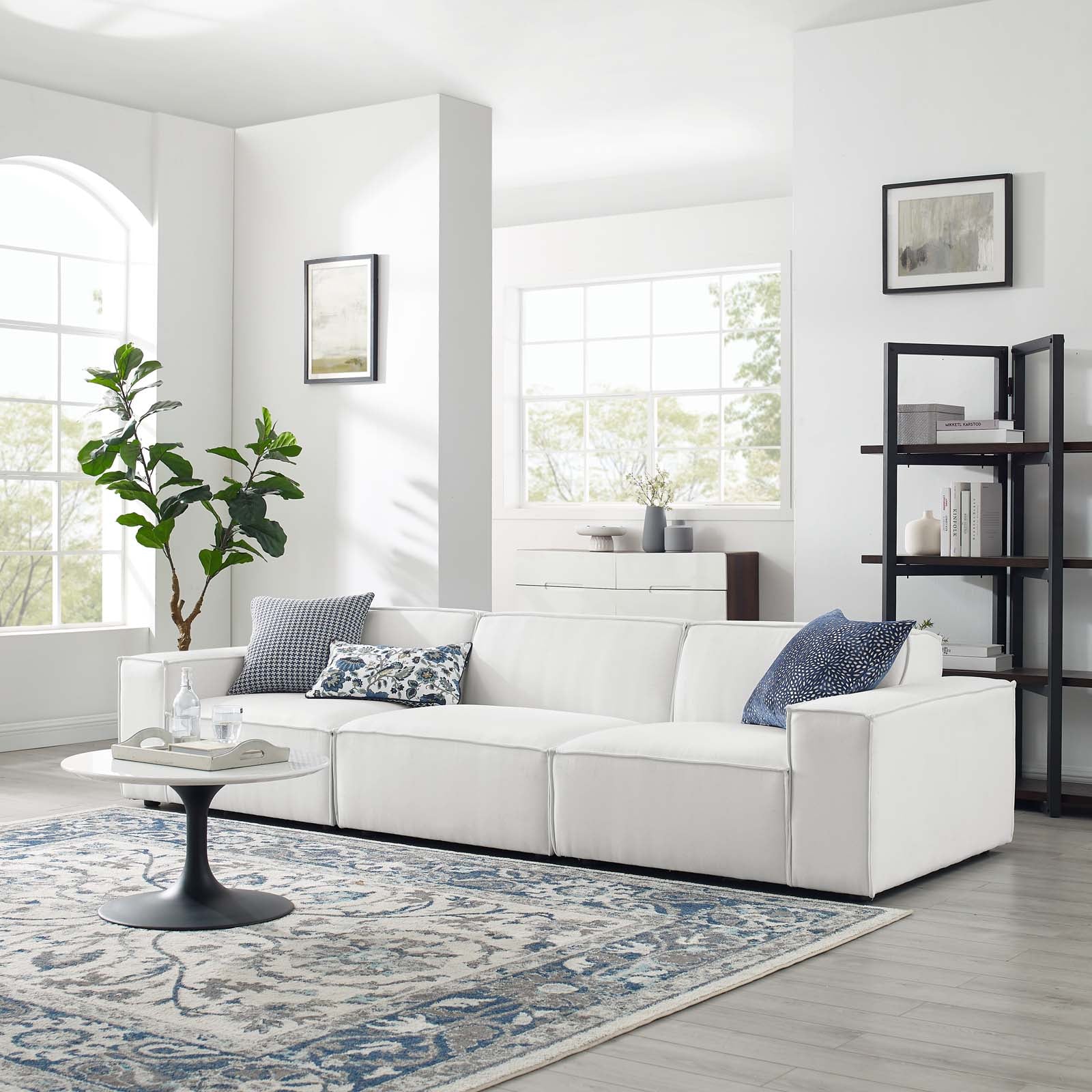 Re 3 Piece Sectional Sofa White