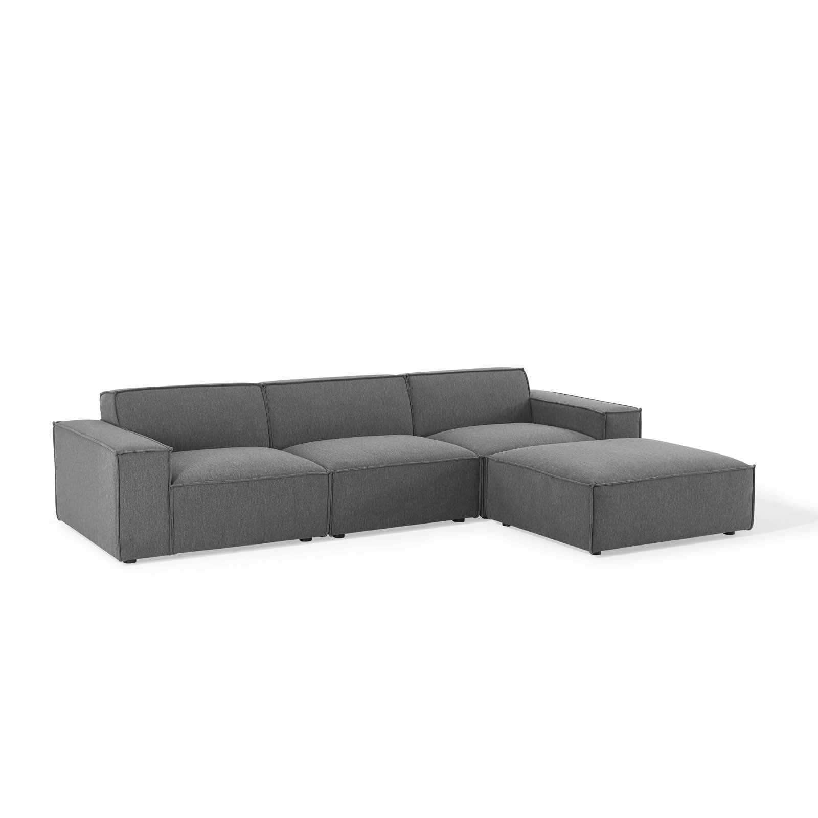 Modway Sectional Sofas - Restore 4-Piece Sectional Sofa Charcoal
