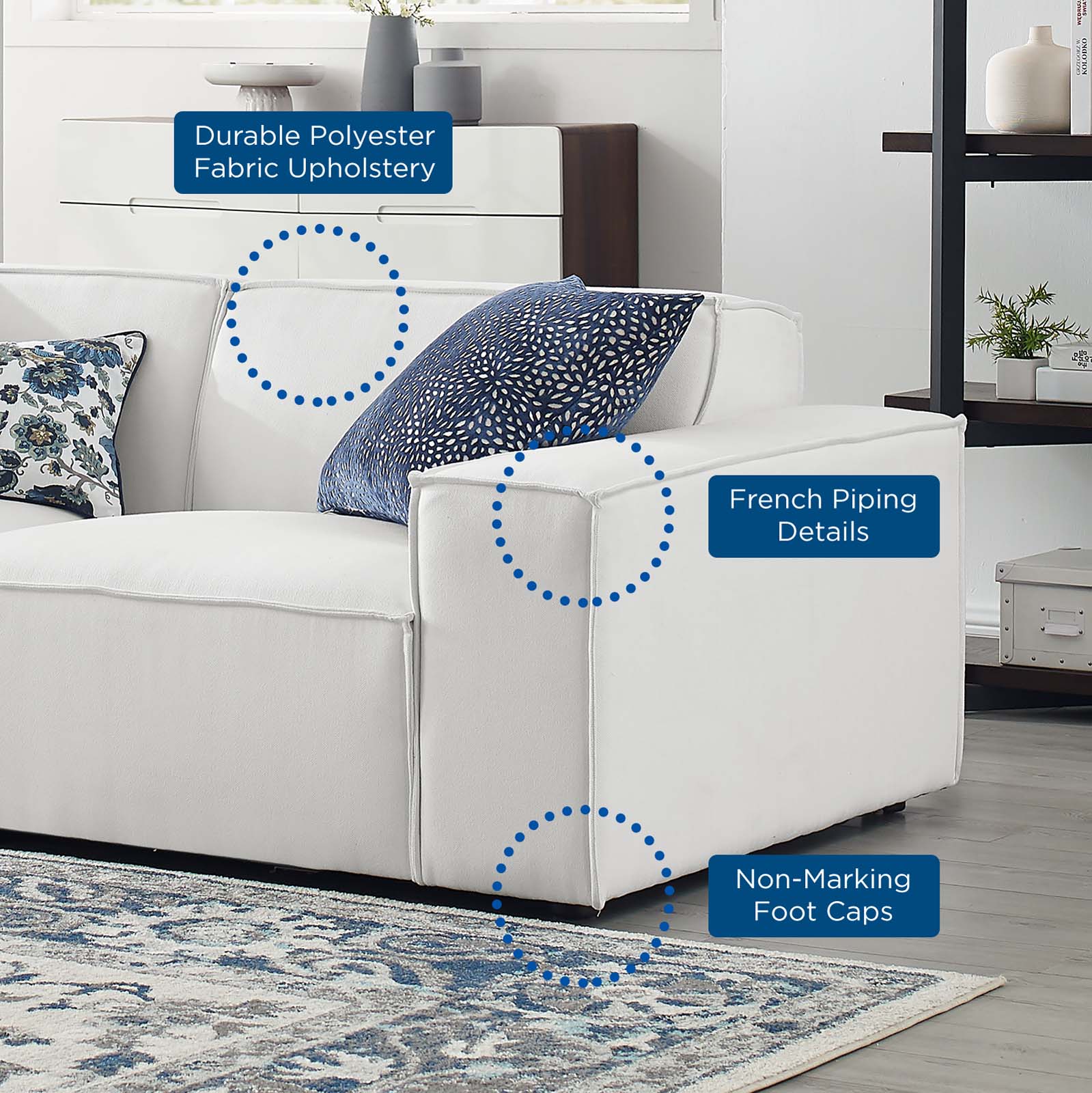 Modway Sectional Sofas - Restore 4-Piece Sectional Sofa White