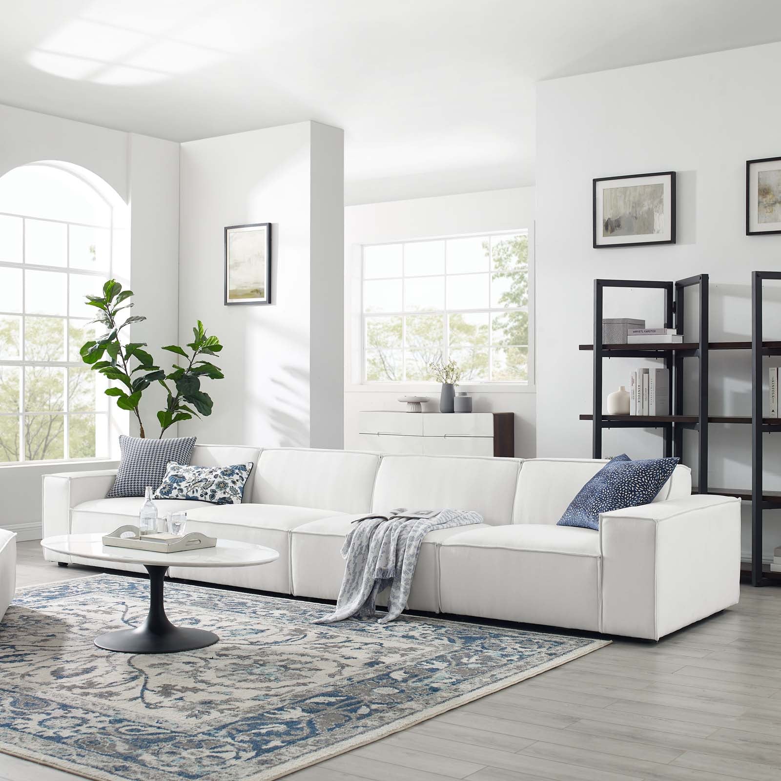 Modway Sectional Sofas - Restore 4-Piece Sectional Sofa White