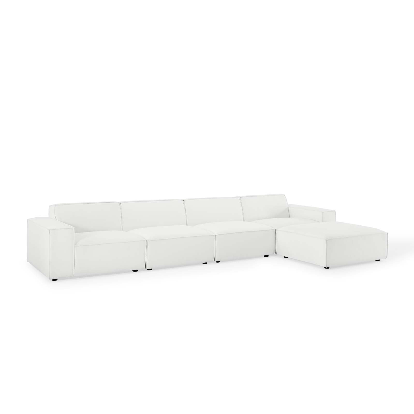 Modway Sectional Sofas - Restore 5-Piece Sectional Sofa White 164"