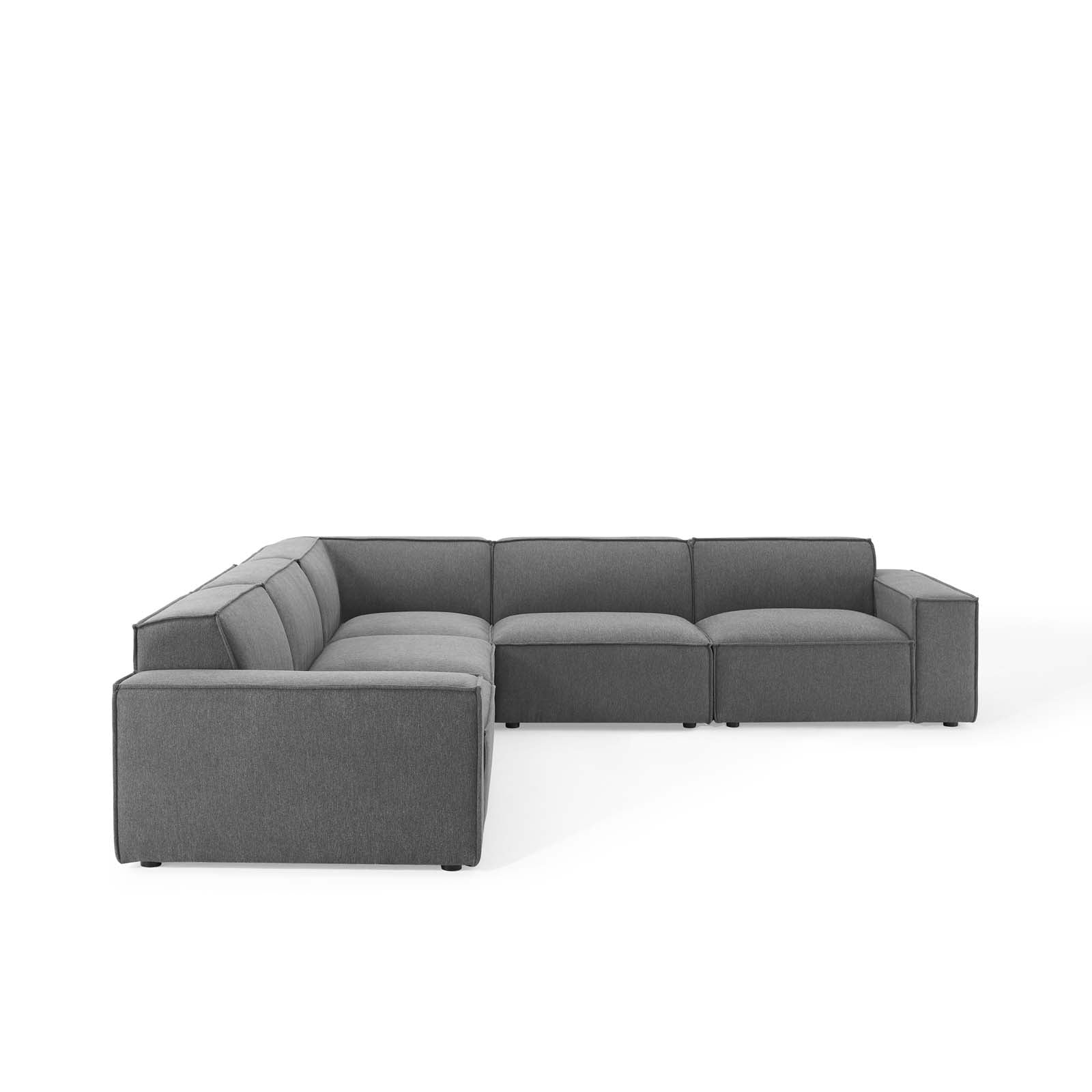 Modway Sectional Sofas - Restore 5-Piece Sectional Sofa Charcoal