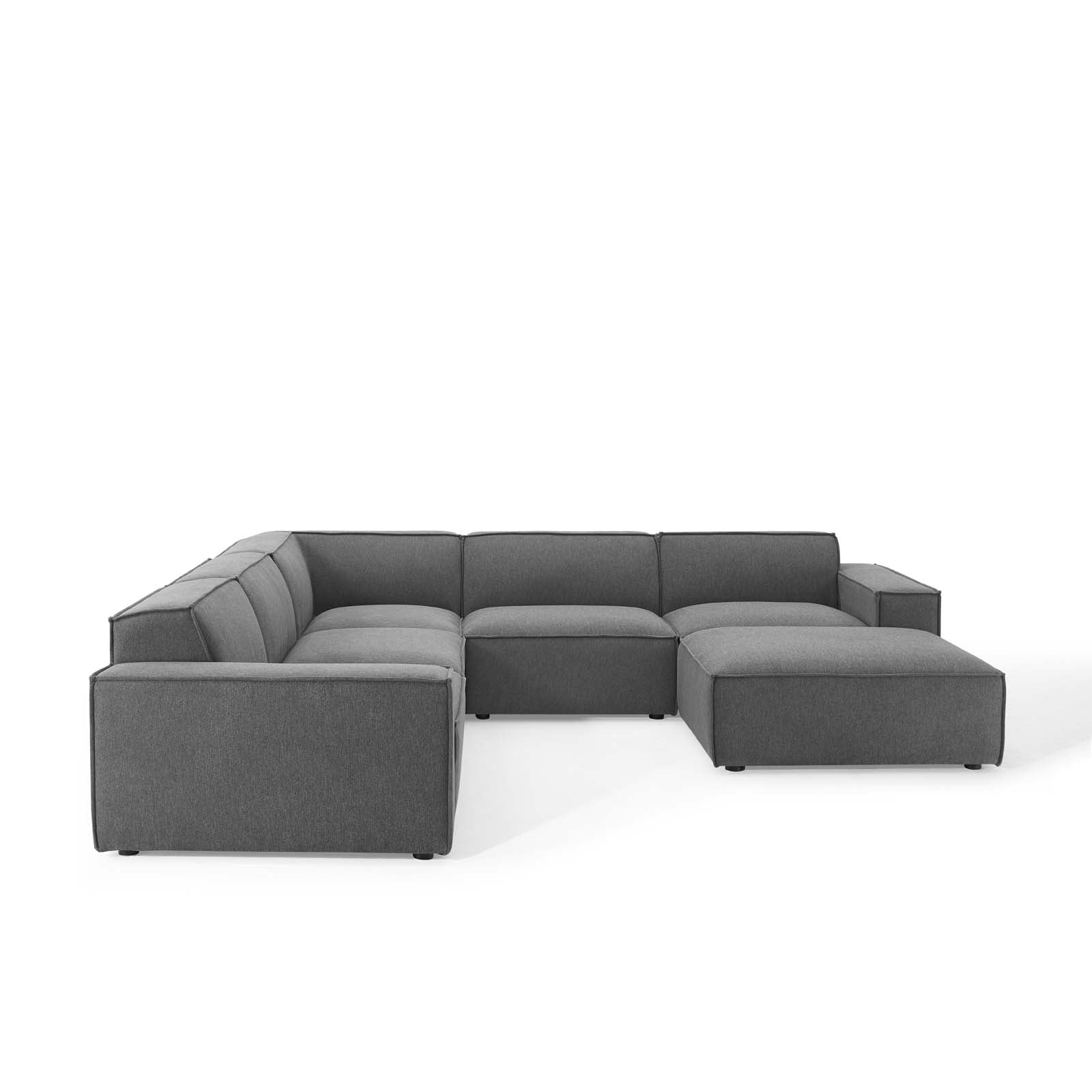 Modway Sectional Sofas - Restore 6-Piece Sectional Sofa Charcoal 122"