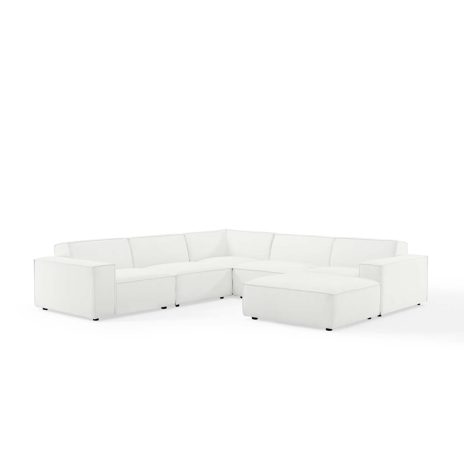 Modway Sectional Sofas - Restore 6-Piece Sectional Sofa White 122"