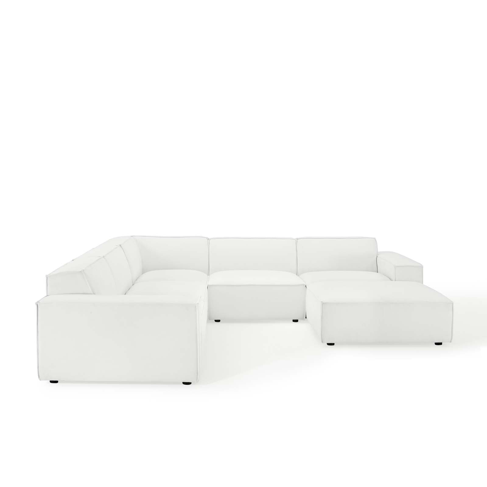 Modway Sectional Sofas - Restore 6-Piece Sectional Sofa White 122"