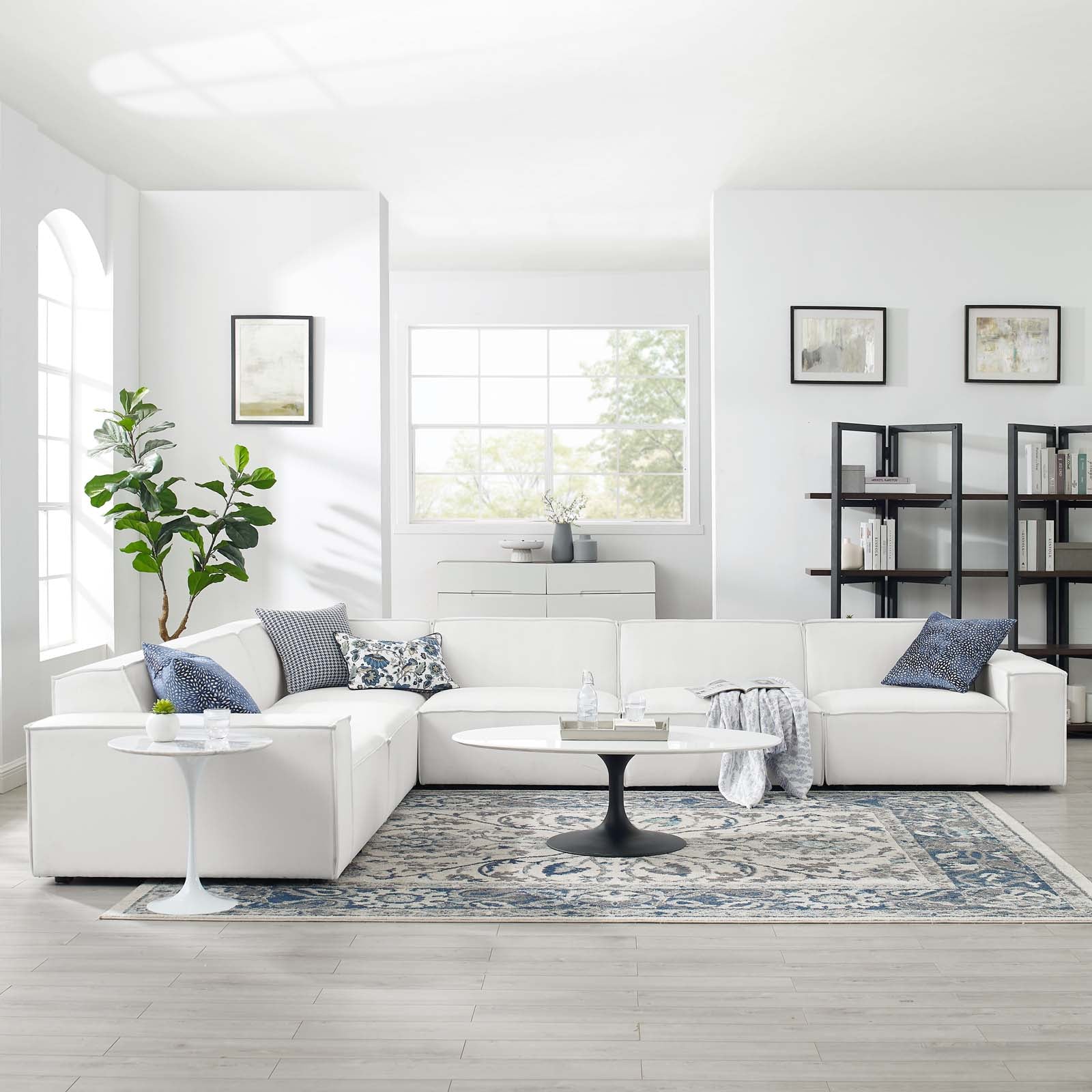 Modway Sectional Sofas - Restore 6-Piece Sectional Sofa White