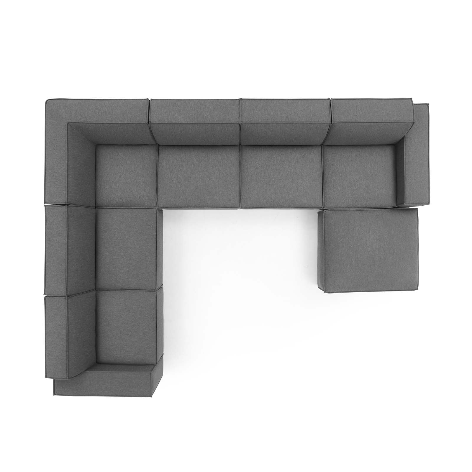 Modway Sectional Sofas - Restore 7-Piece Sectional Sofa Charcoal