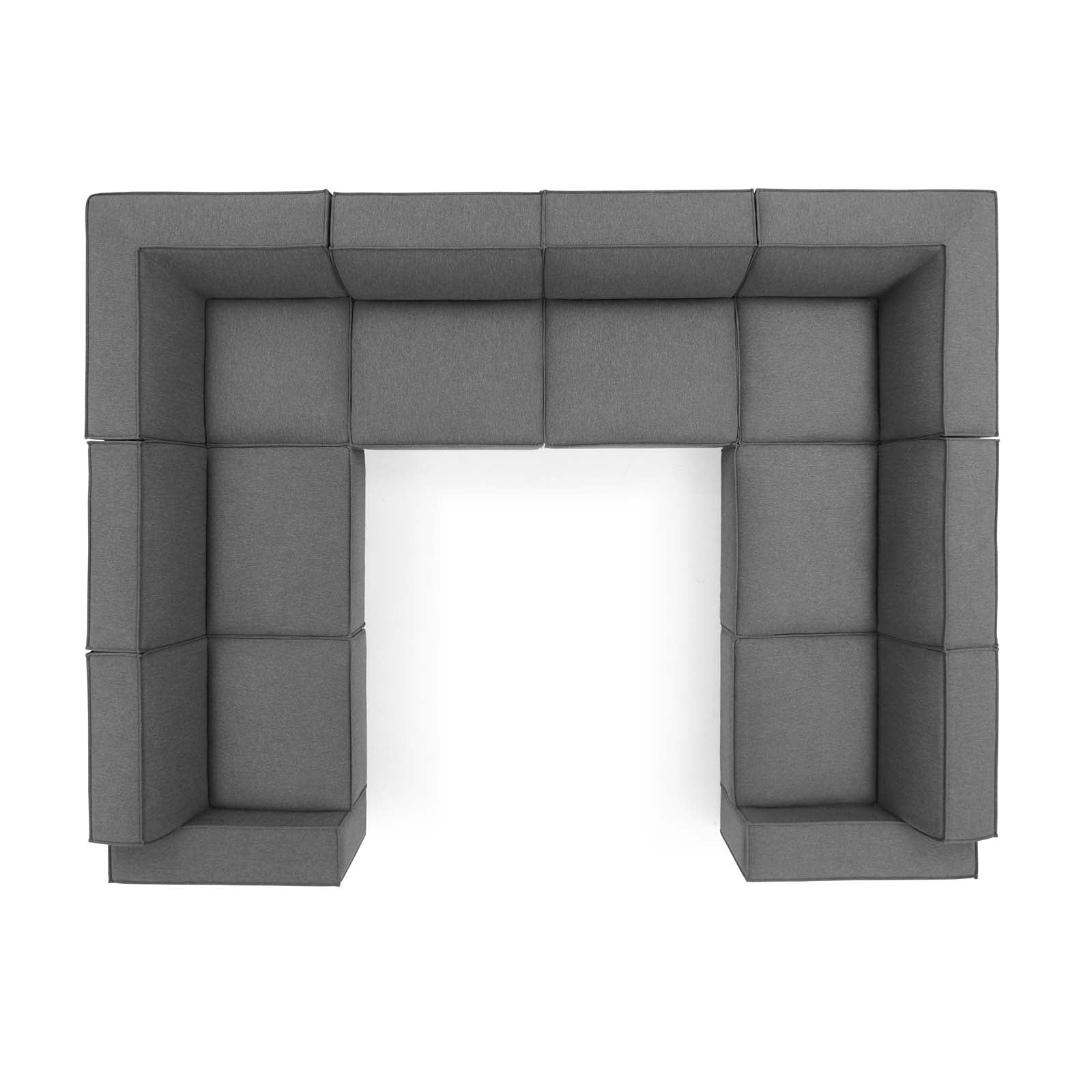 Modway Sectional Sofas - Restore 8-Piece Sectional Sofa Charcoal