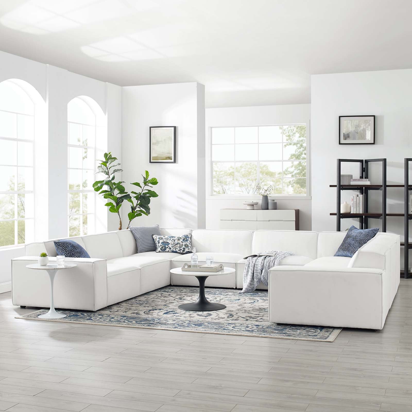 Modway Sectional Sofas - Restore 8-Piece Sectional Sofa White