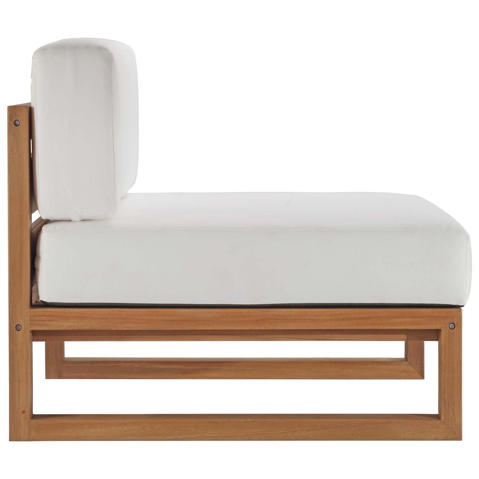 Modway Outdoor Chairs - Upland Outdoor Patio Teak Wood Armless Chair Natural White