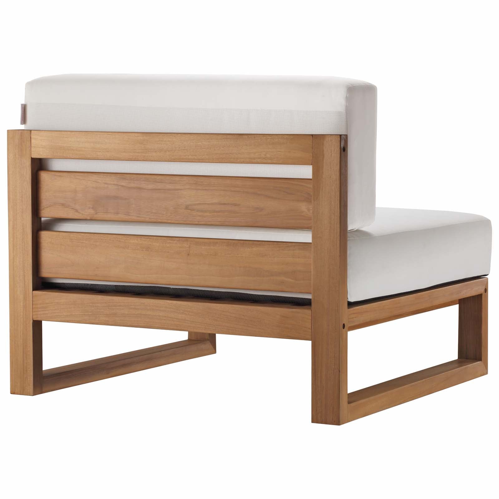 Modway Outdoor Chairs - Upland Outdoor Patio Teak Wood Armless Chair Natural White
