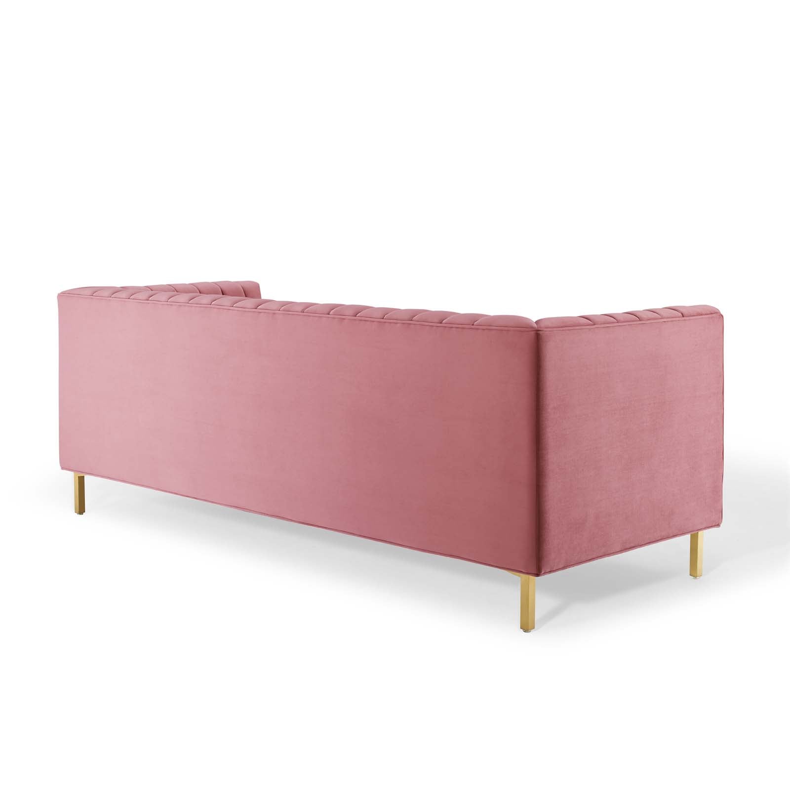 Modway Sofas & Couches - Shift Channel Tufted Performance Velvet Sofa Dusty Rose