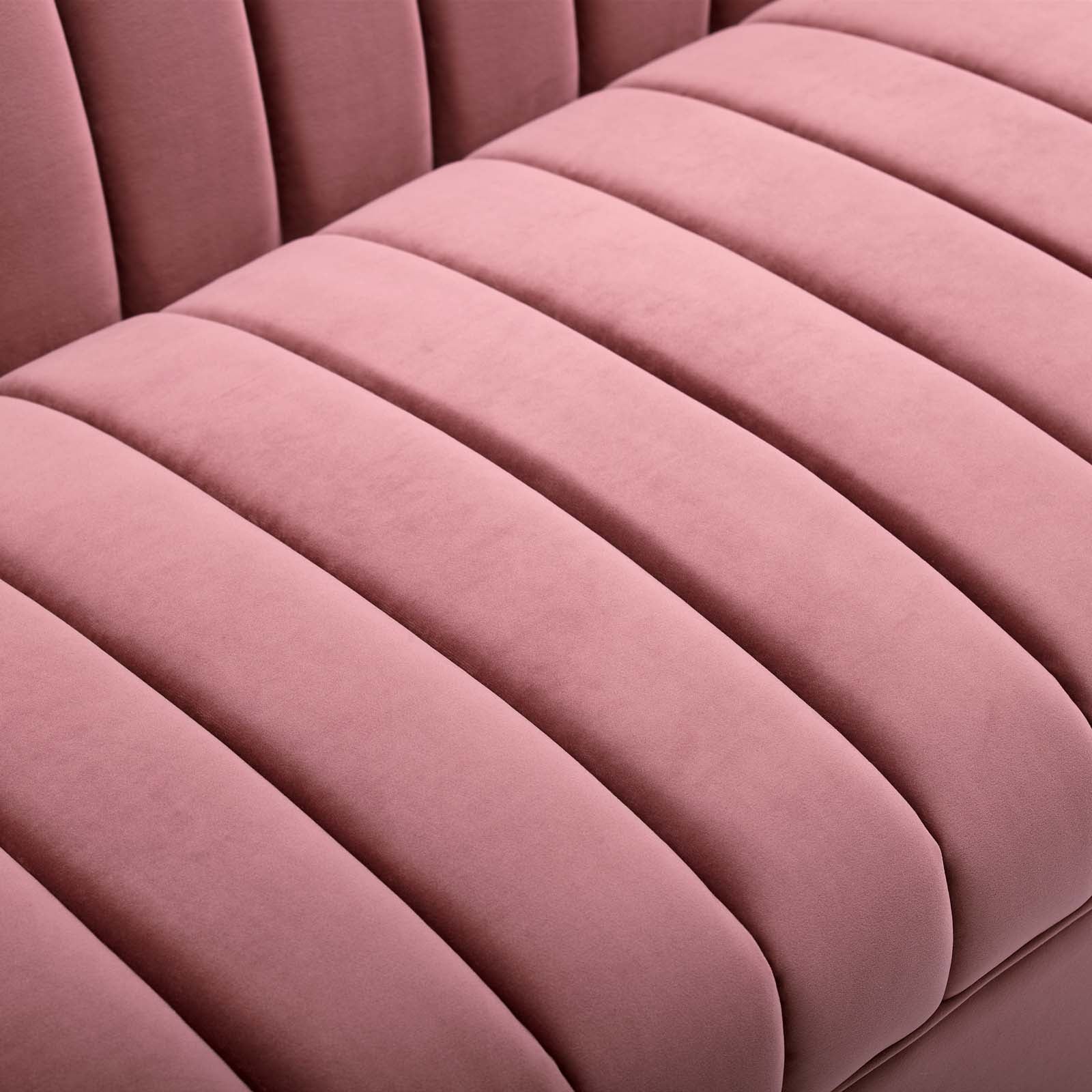 Modway Sofas & Couches - Shift Channel Tufted Performance Velvet Sofa Dusty Rose