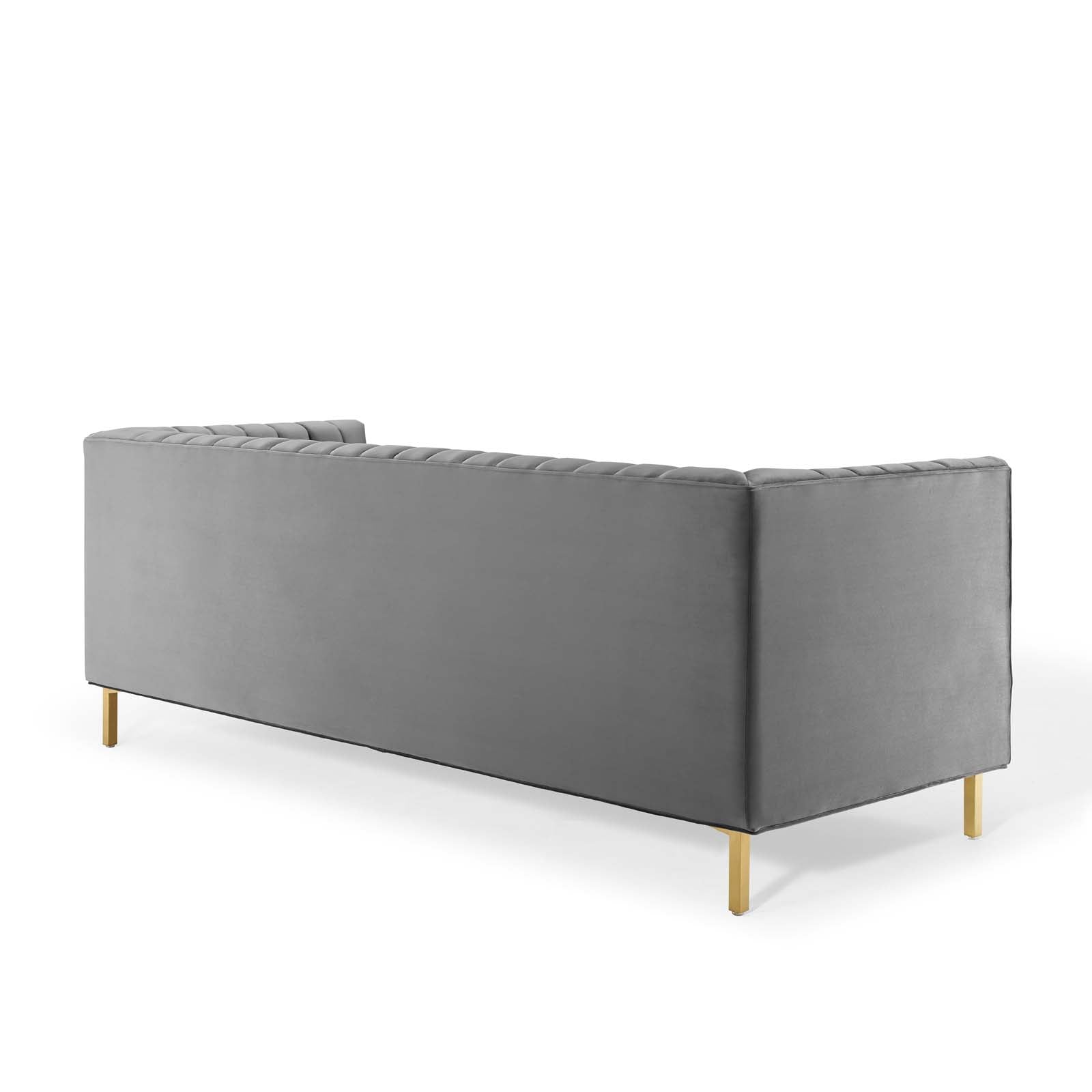 Modway Sofas & Couches - Shift Channel Tufted Performance Velvet Sofa Gray