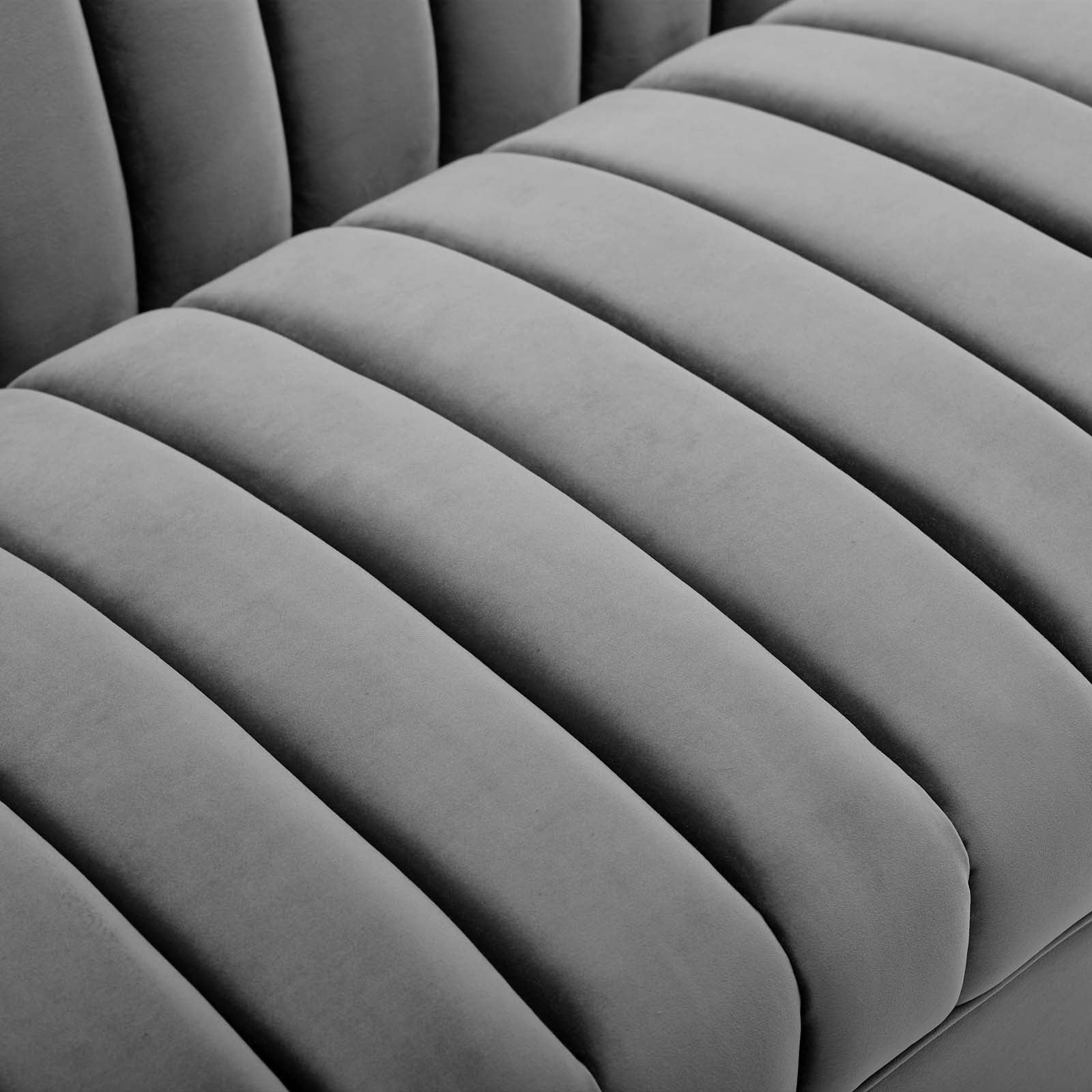 Modway Sofas & Couches - Shift Channel Tufted Performance Velvet Sofa Gray