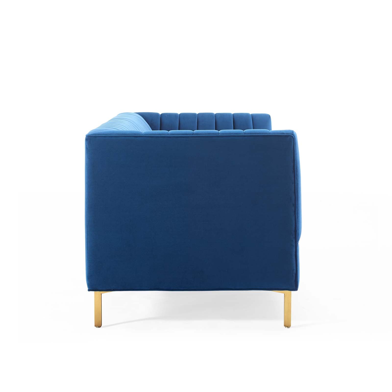 Modway Sofas & Couches - Shift Channel Tufted Performance Velvet Sofa Navy