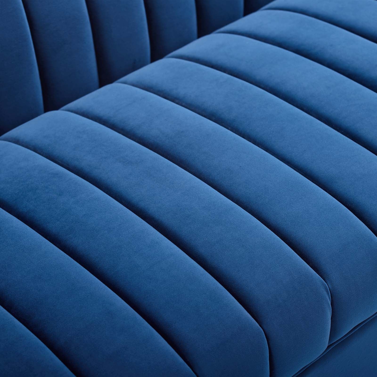 Modway Sofas & Couches - Shift Channel Tufted Performance Velvet Sofa Navy