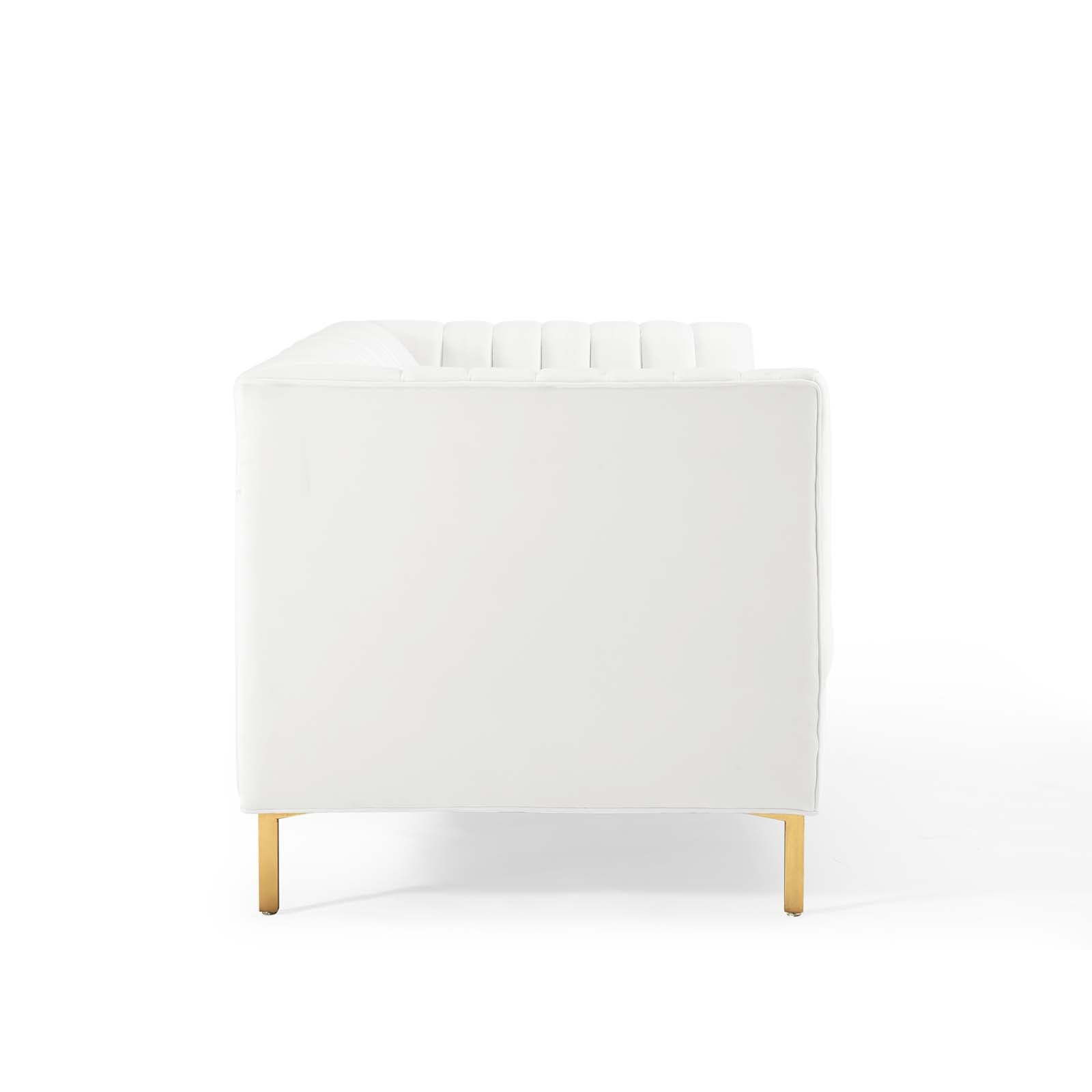 Modway Sofas & Couches - Shift Channel Tufted Performance Velvet Sofa White