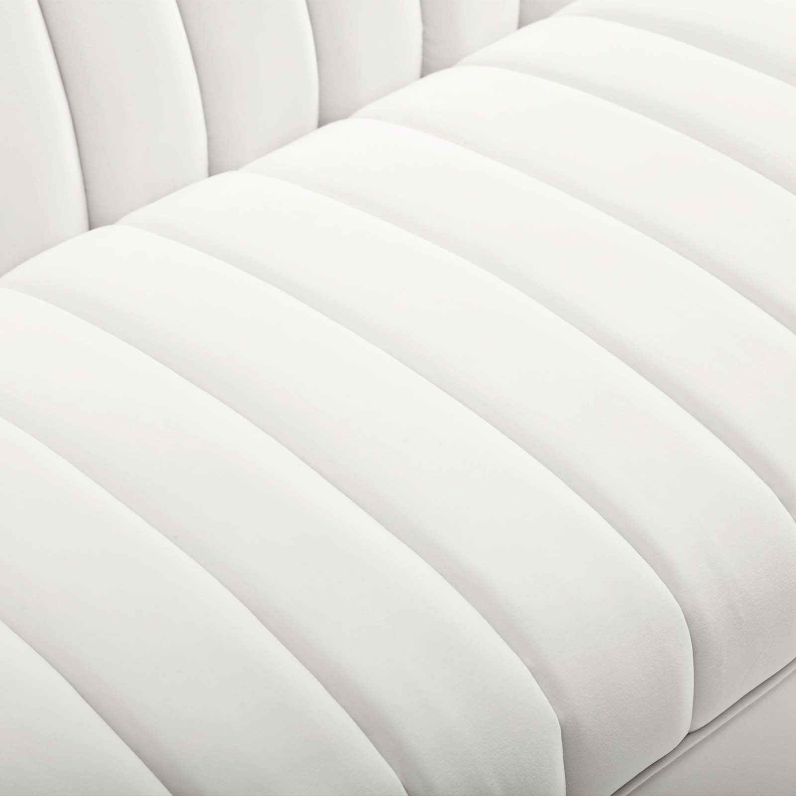 Modway Sofas & Couches - Shift Channel Tufted Performance Velvet Sofa White