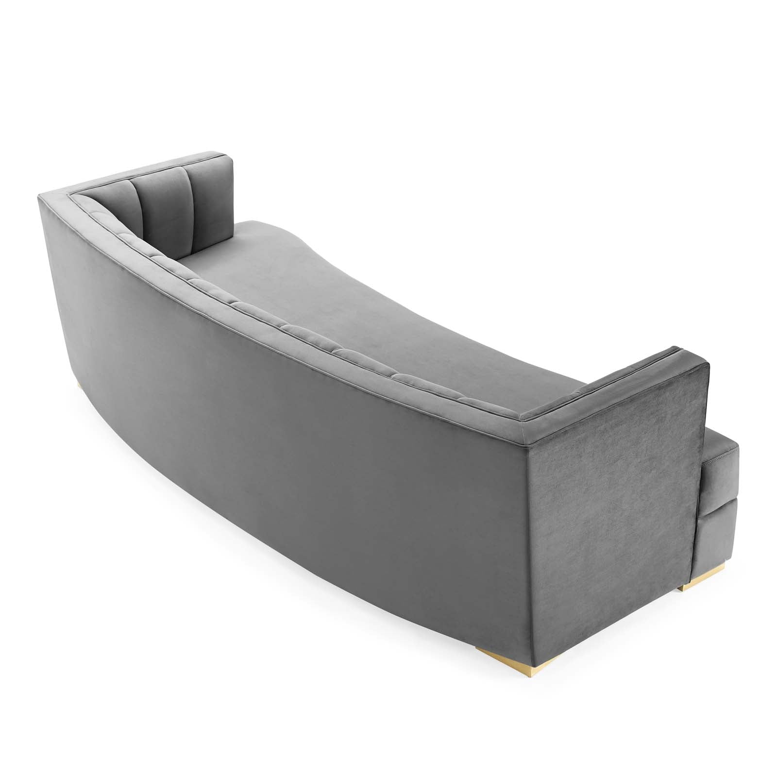 Modway Sofas & Couches - Encompass Channel Tufted Performance Velvet Curved Sofa Gray