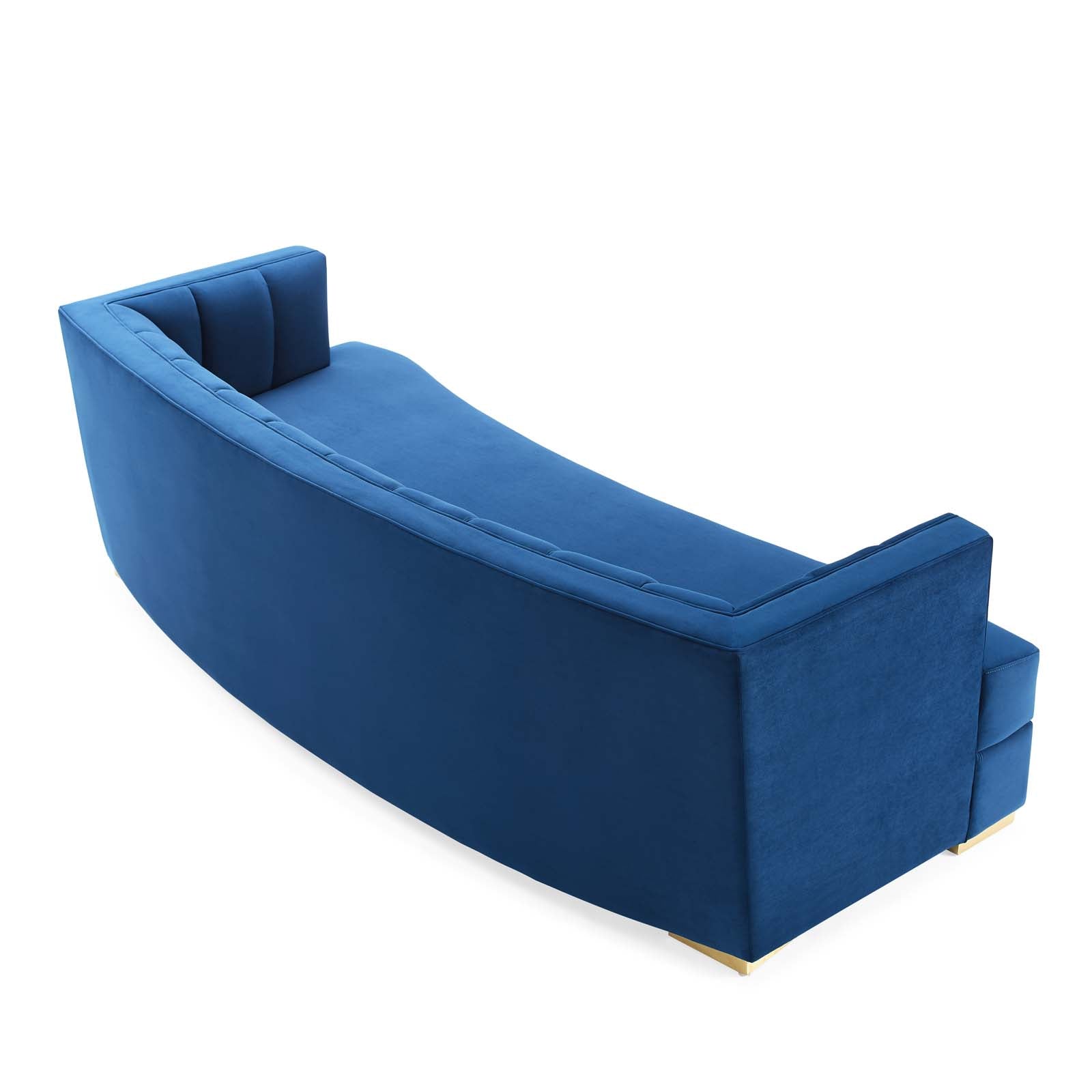 Modway Sofas & Couches - Encompass Channel Tufted Performance Velvet Curved Sofa Navy