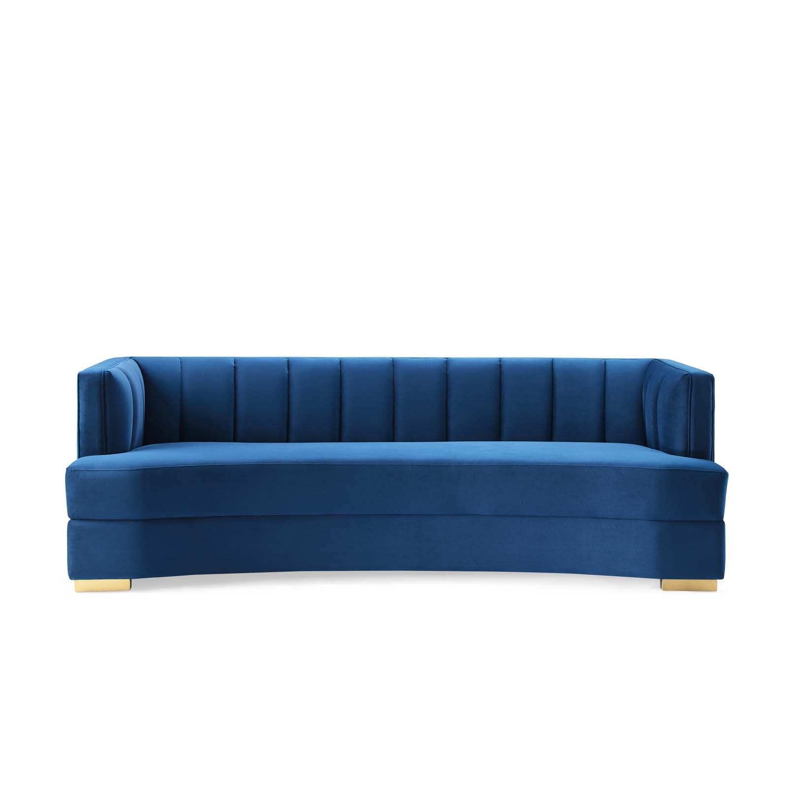 Modway Sofas & Couches - Encompass Channel Tufted Performance Velvet Curved Sofa Navy