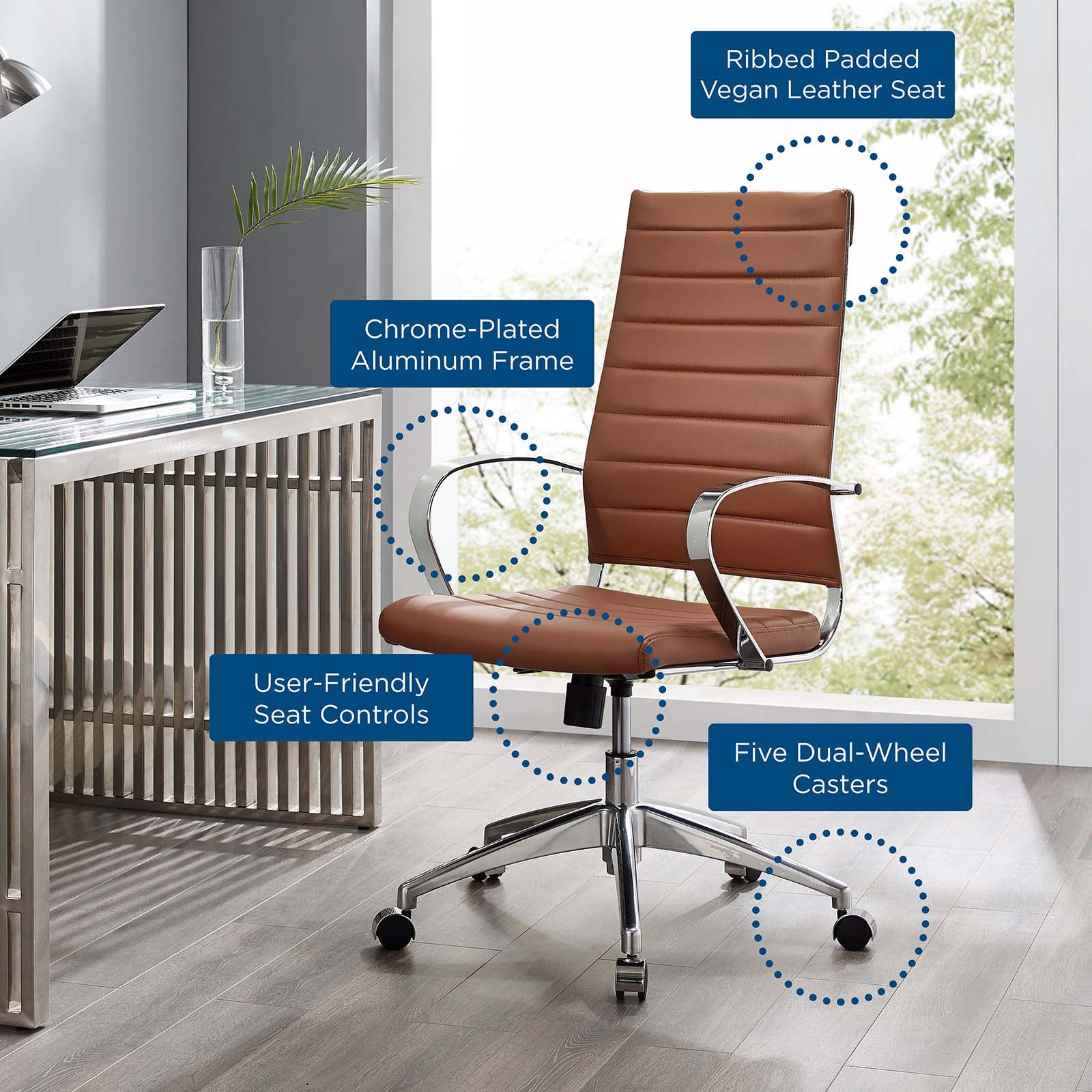 Modway Task Chairs - Jive Highback Task Chair Terracotta
