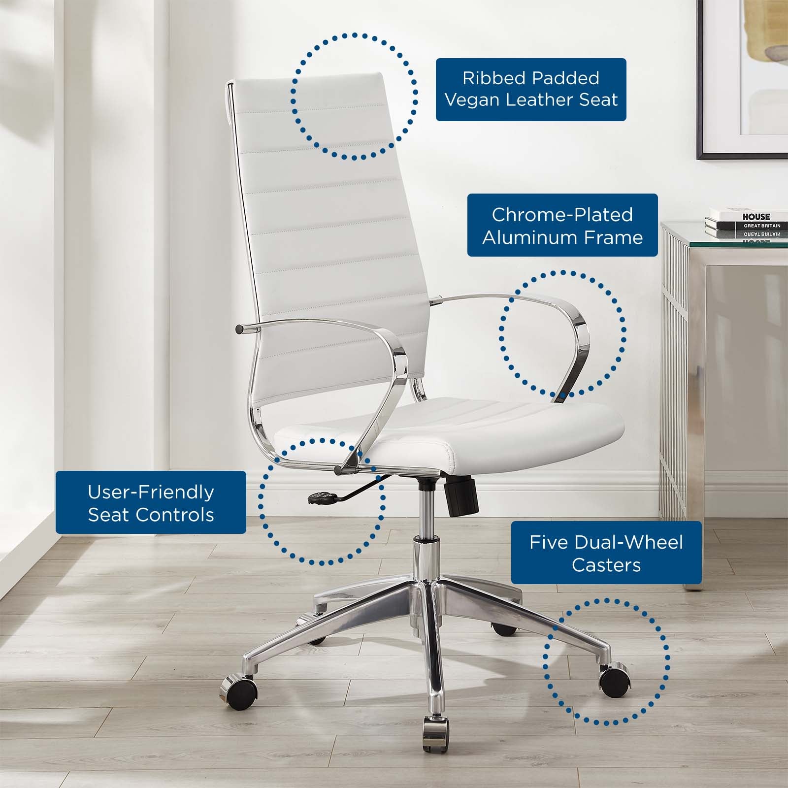 Modway Task Chairs - Jive Highback Task Chair White