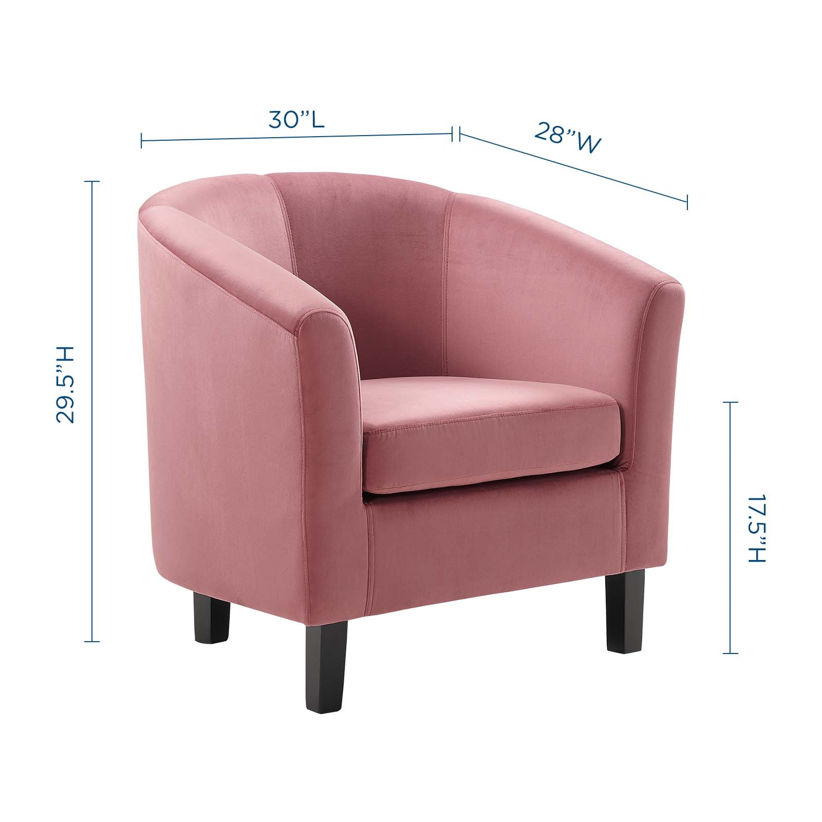 Modway Chairs - Prospect Performance Velvet Armchair Dusty Rose