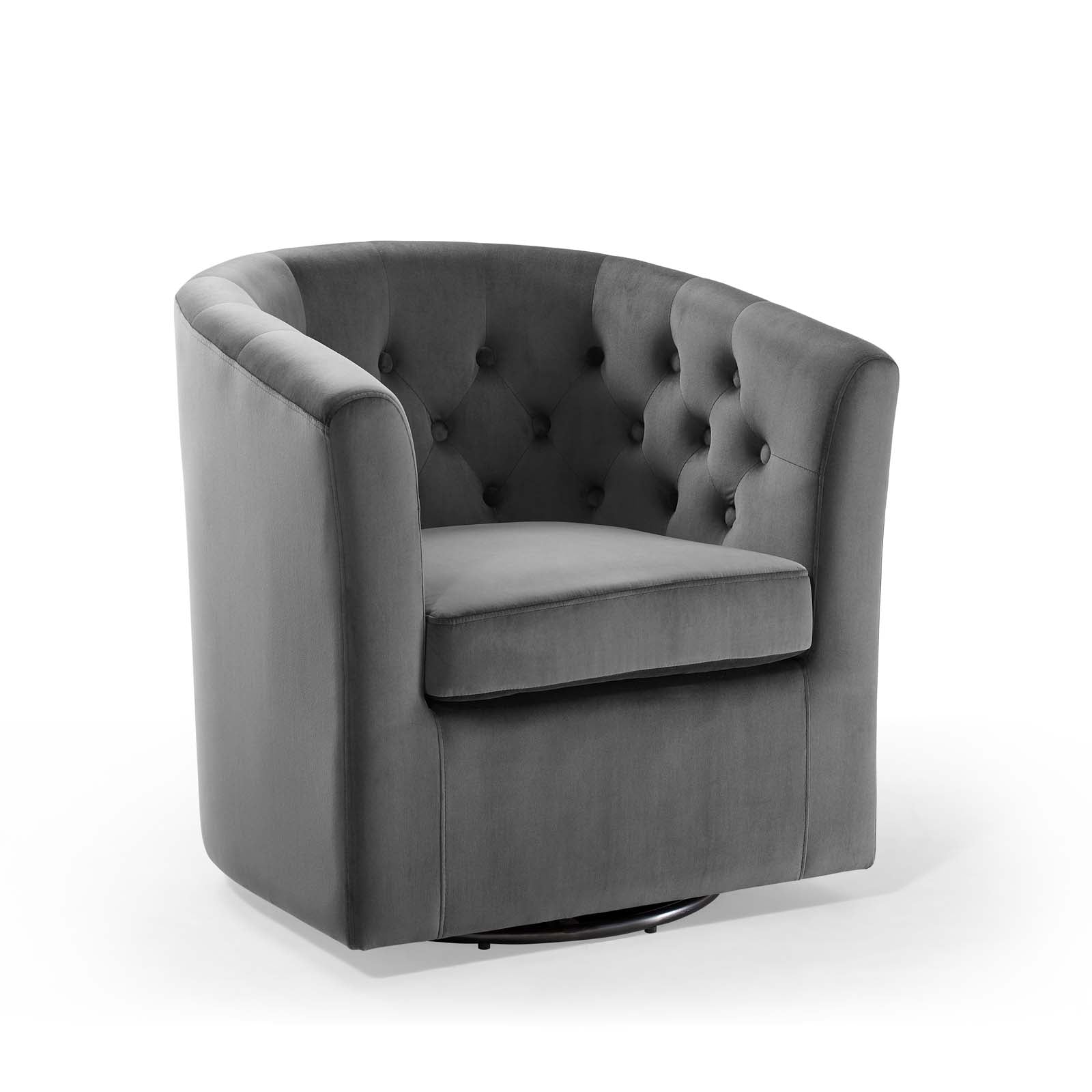 Modway Accent Chairs - Prospect Tufted Performance Velvet Swivel Armchair Charcoal