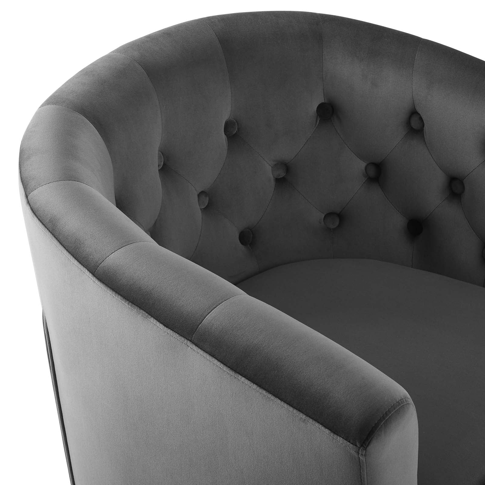Modway Accent Chairs - Prospect Tufted Performance Velvet Swivel Armchair Charcoal