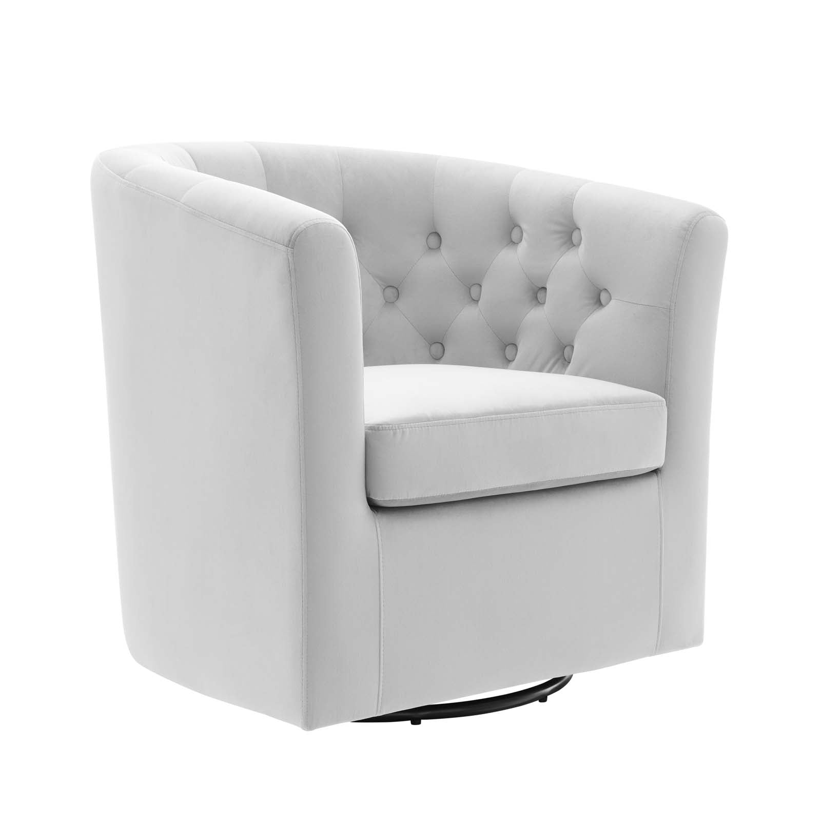 Modway Accent Chairs - Prospect Tufted Performance Velvet Swivel Armchair Light Gray