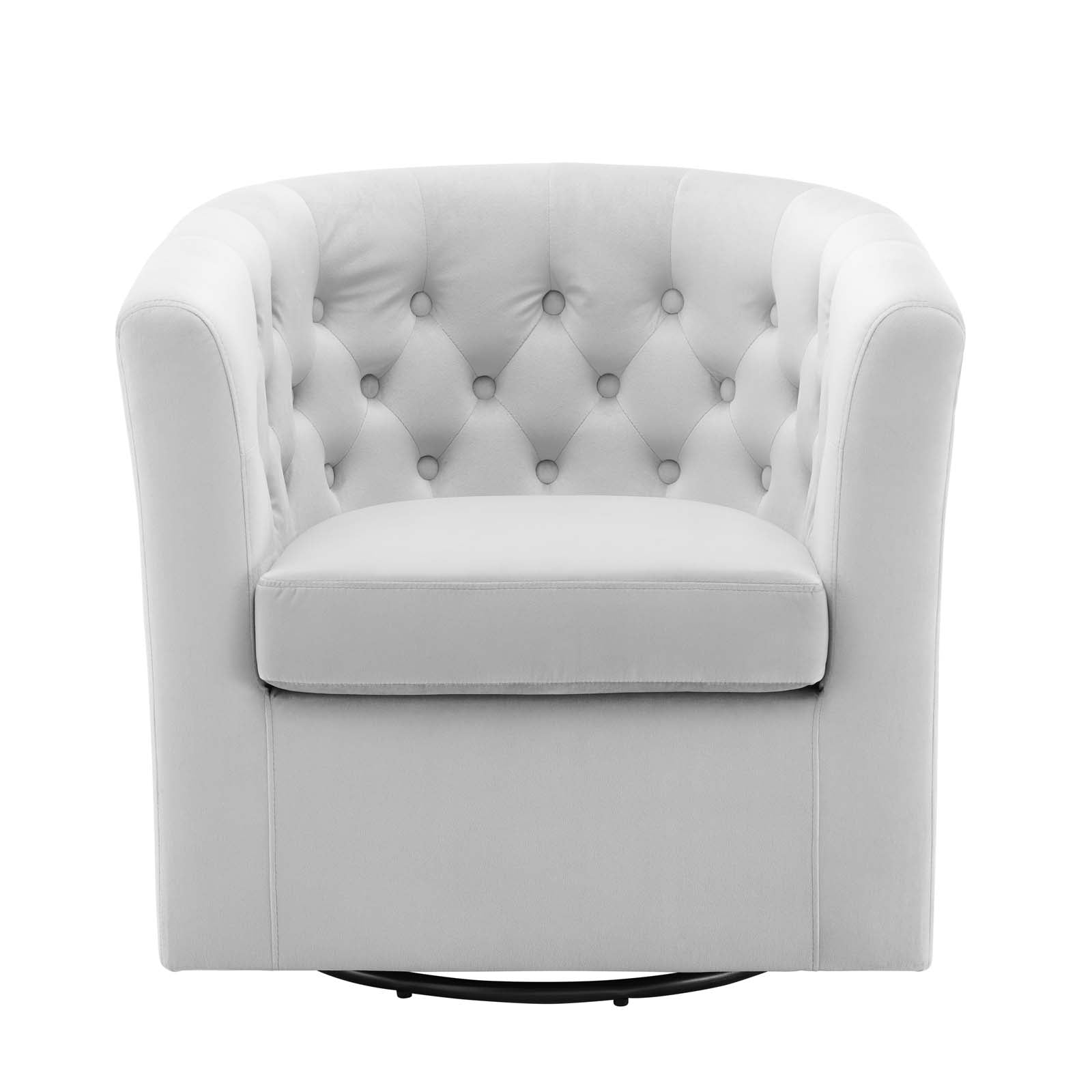 Modway Accent Chairs - Prospect Tufted Performance Velvet Swivel Armchair Light Gray